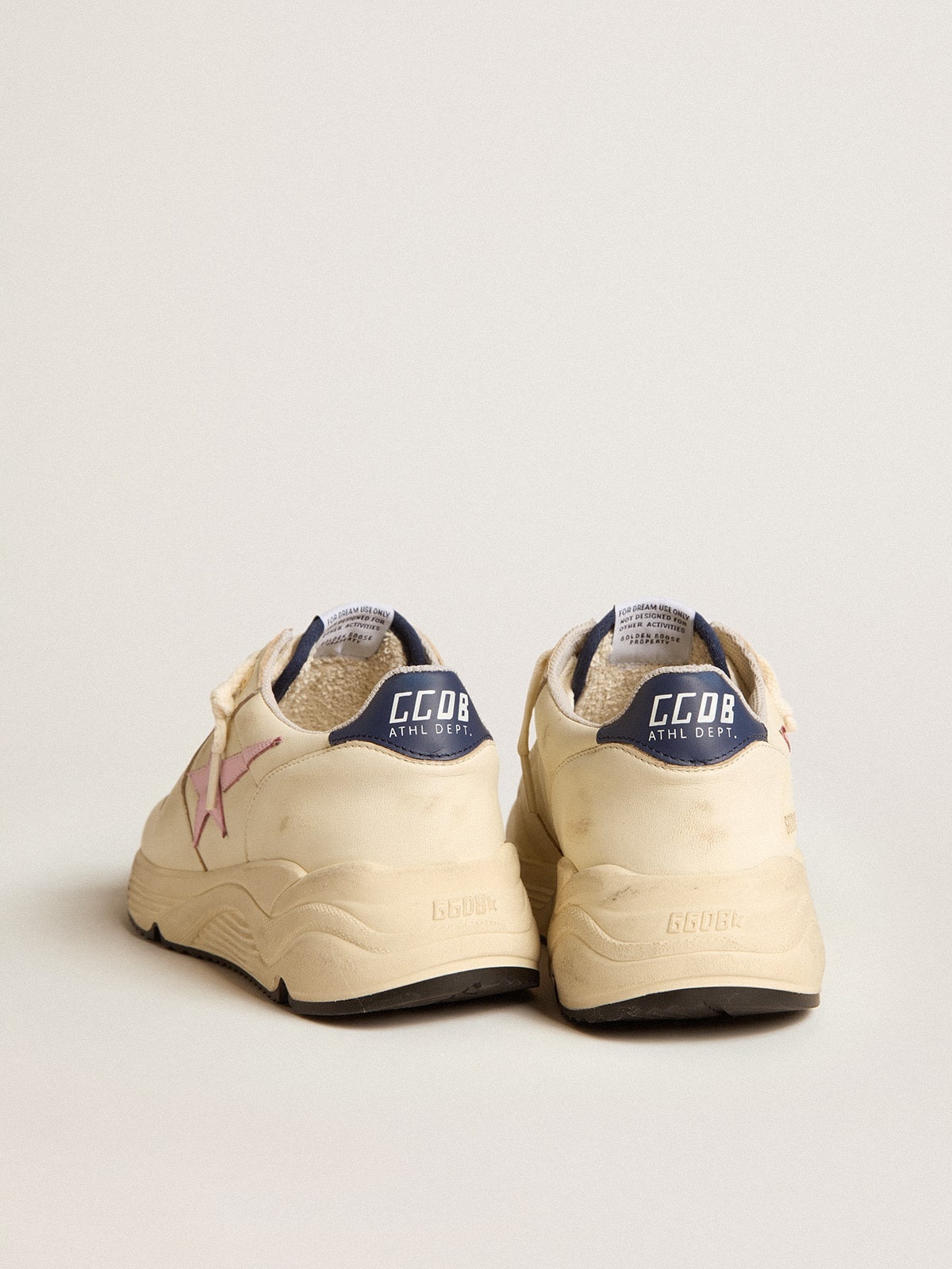 Running Sole in nappa leather with pink leather star and blue leather heel tab - 4