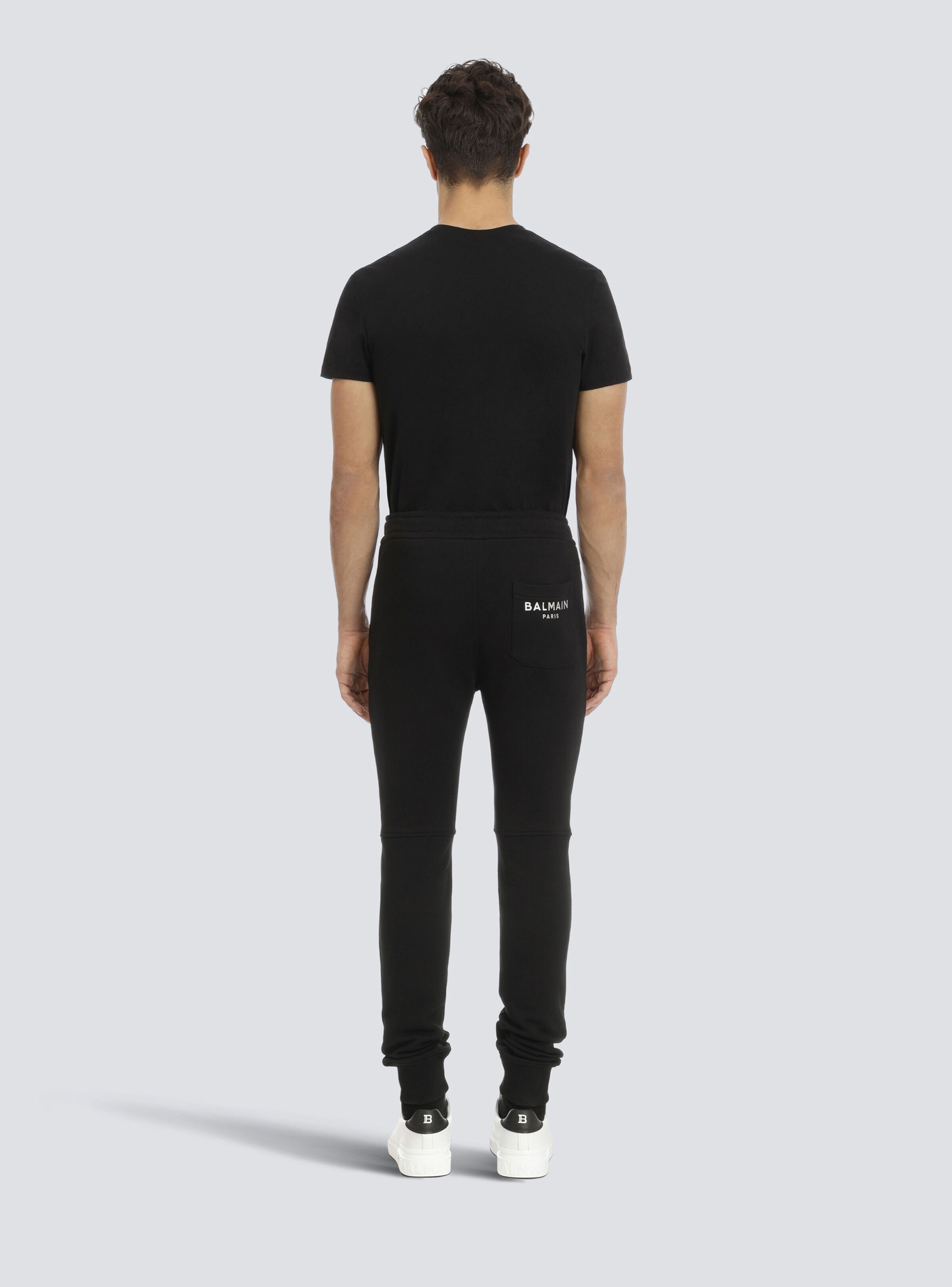 Eco-designed cotton sweatpants with Balmain logo print - 4