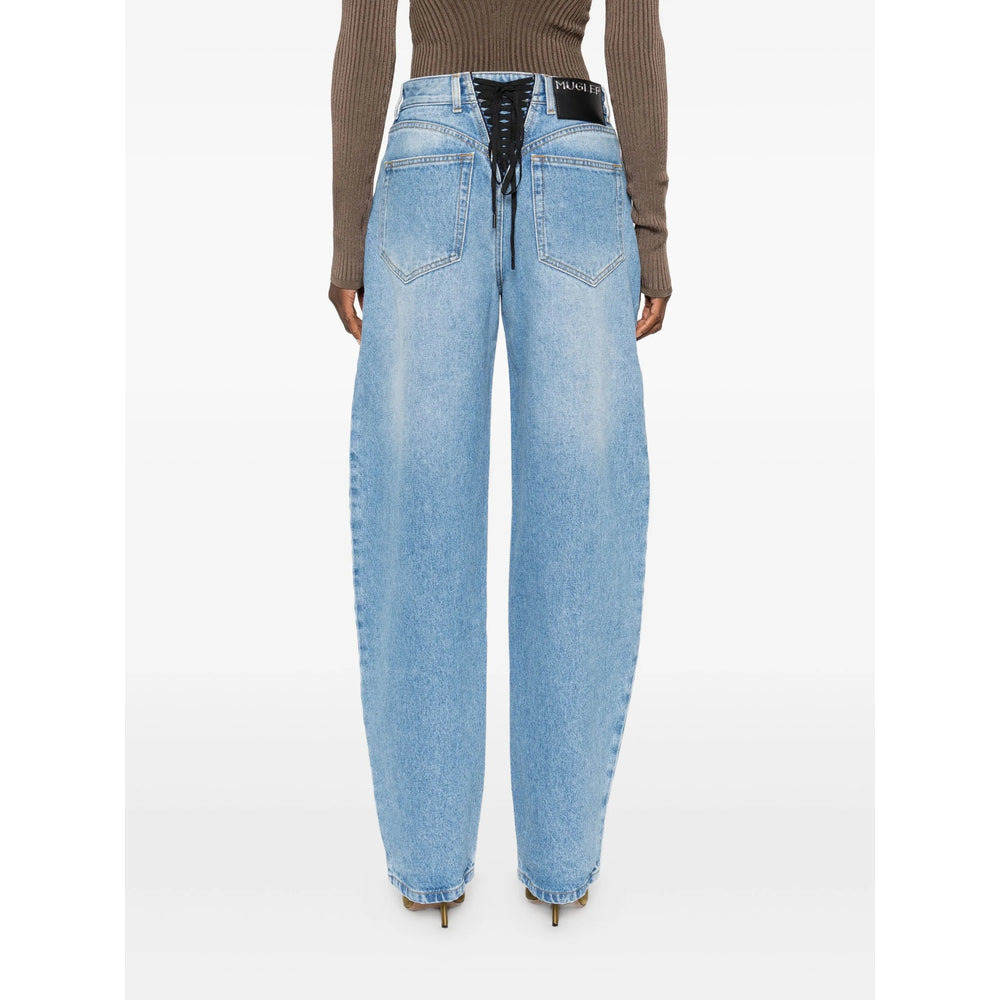 Mugler Blue Trousers - High-Waisted Trousers Women - 2
