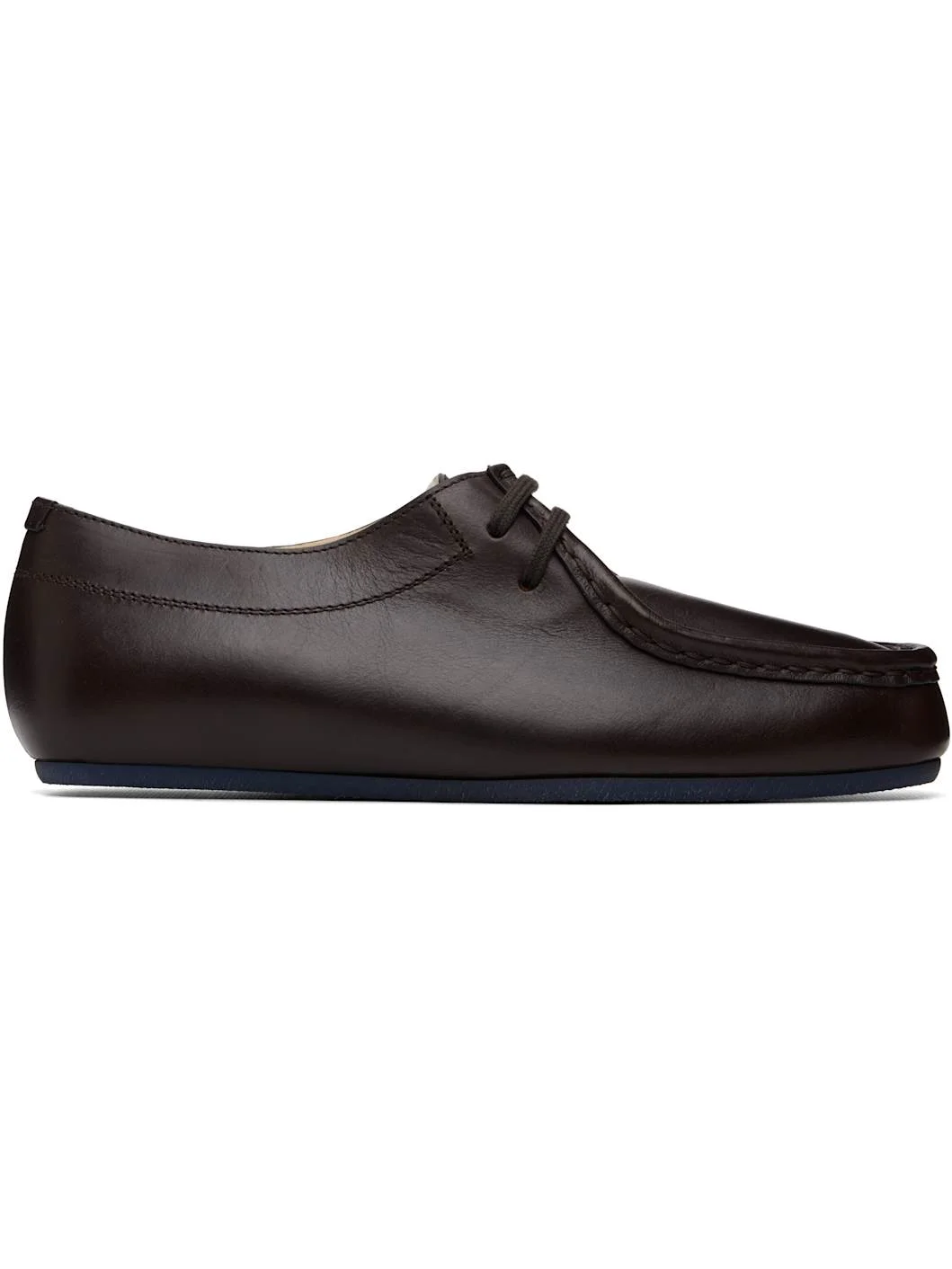 Brown & Blue Hood Lace-Up Derbys - 1