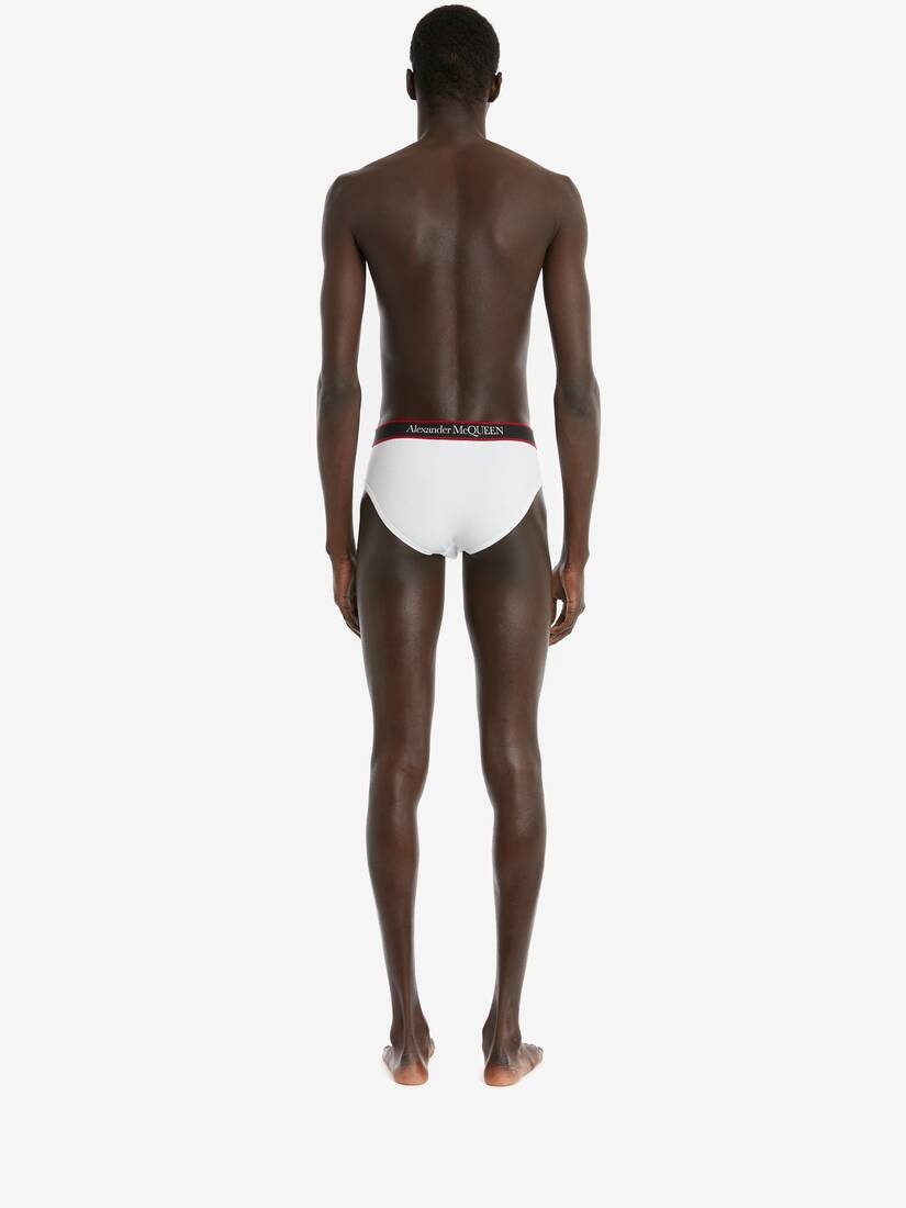 Selvedge Slip in White/red - 4