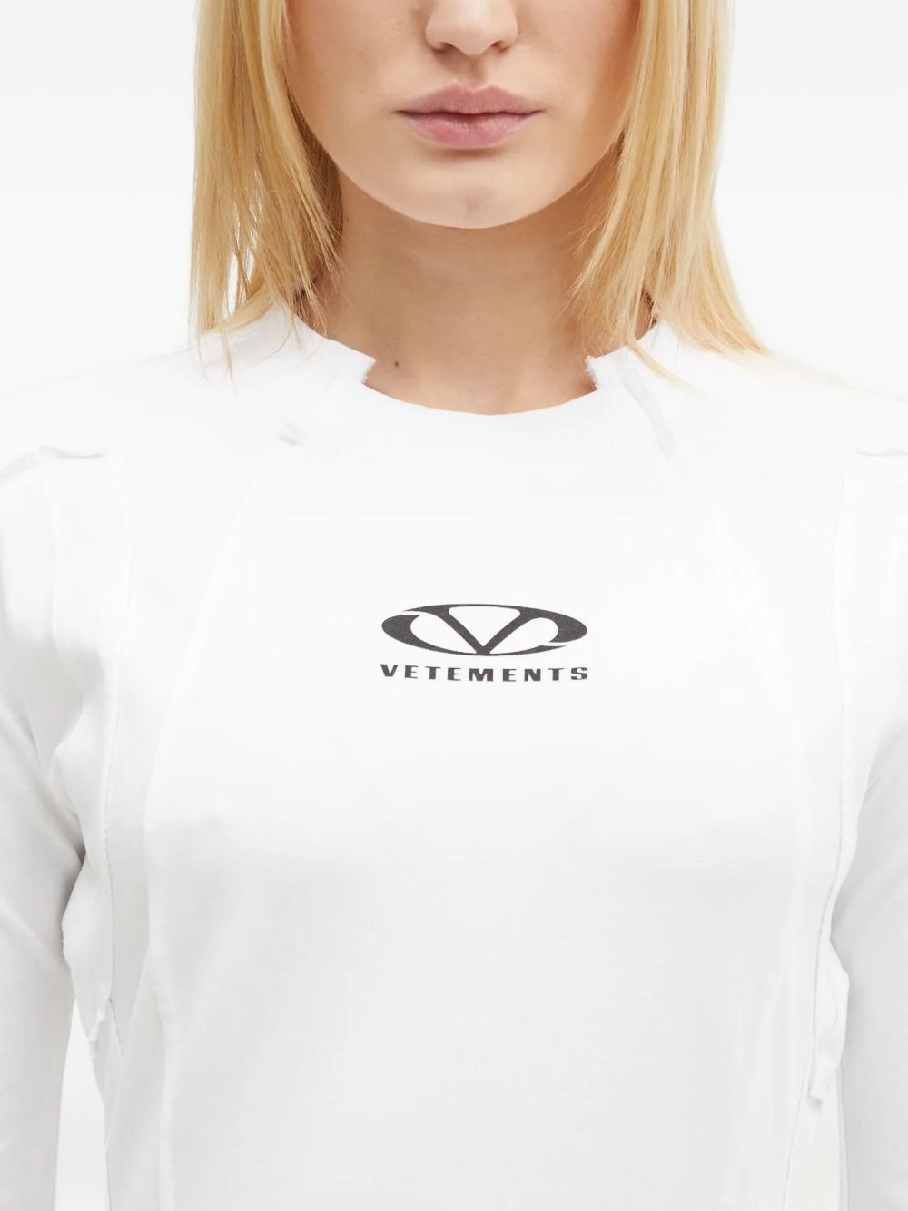 exposed-seam long-sleeve T-shirt - 5