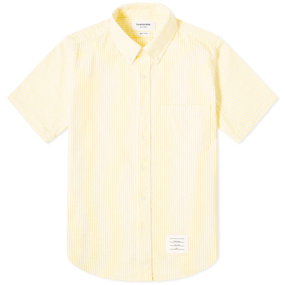 Thom Browne Button Down Seersucker Short Sleeve Shirt - 1