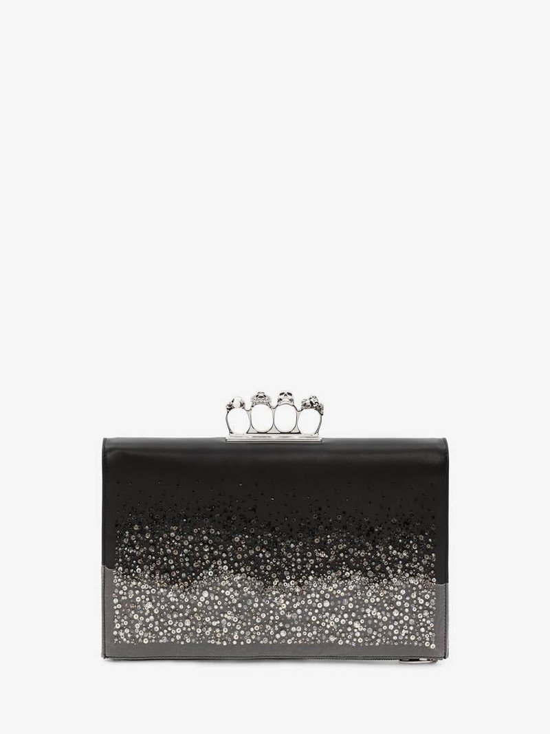 Four Ring Flat Pouch in Black/grey 1