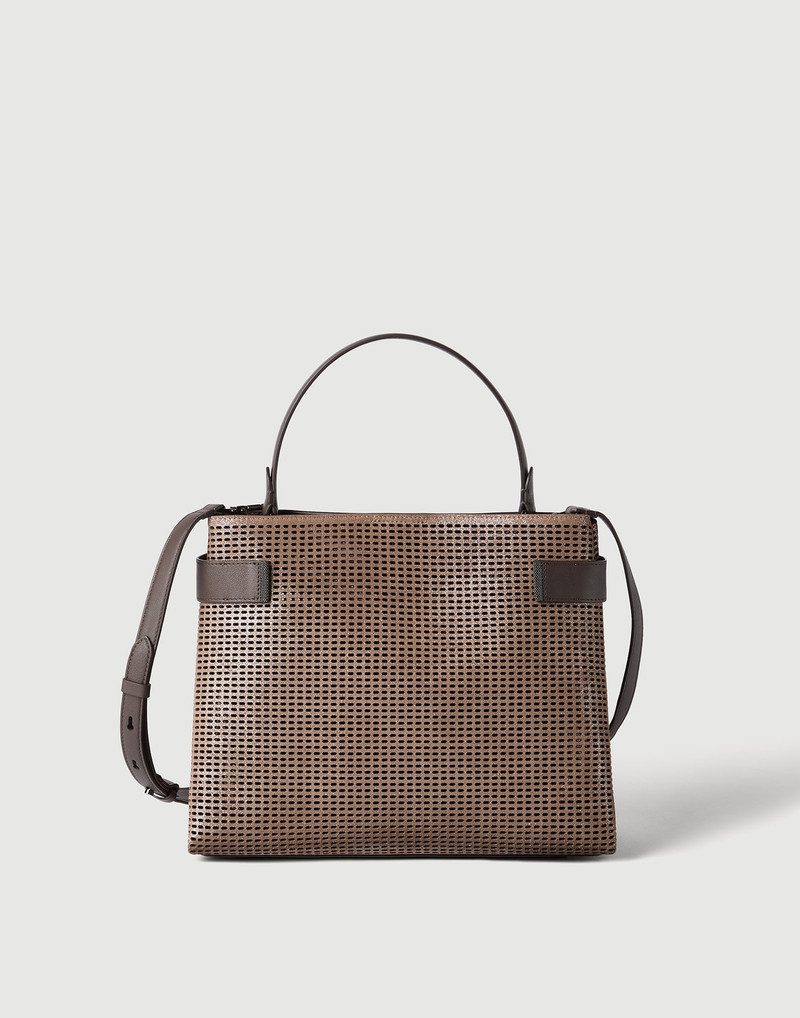 Essence top-handle bag in sparkling net leather with monili 1