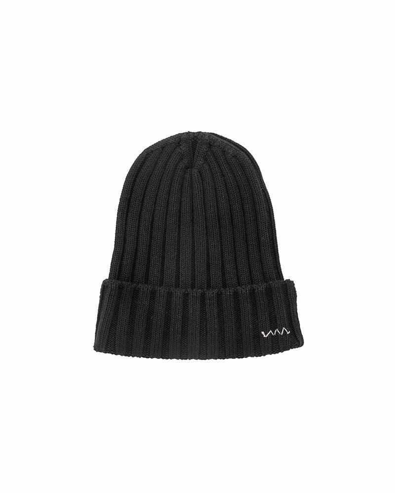 KNIT CAP COTTON BLACK - 1