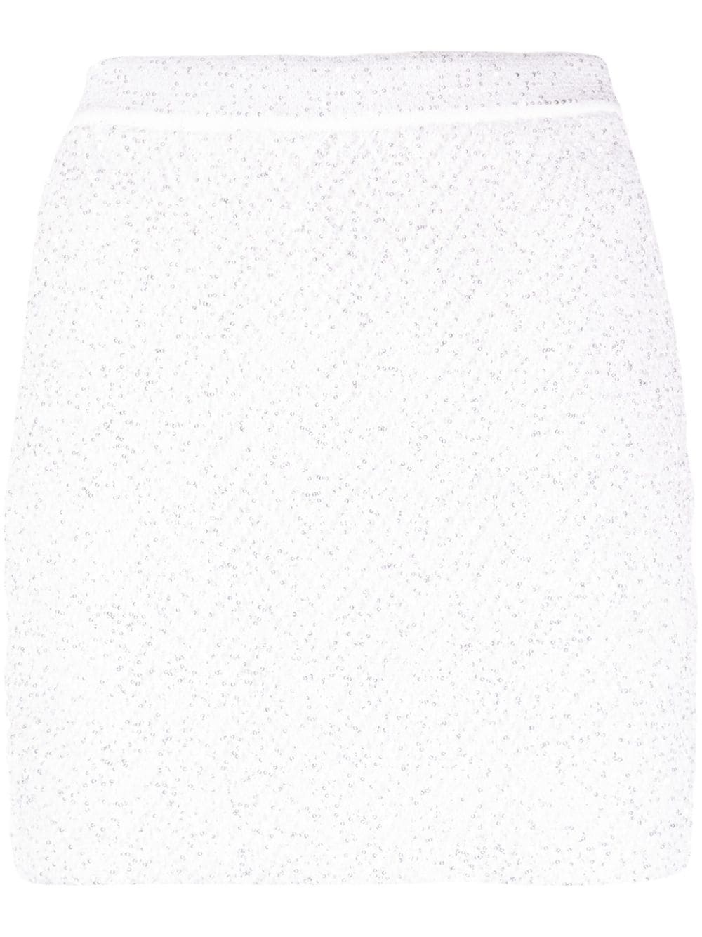 sequin-embellished chevron-knit miniskirt - 1