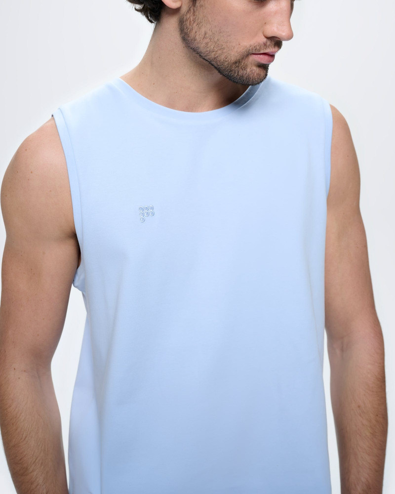 Mens Sleeveless T-Shirt - Wildflower Blue 5