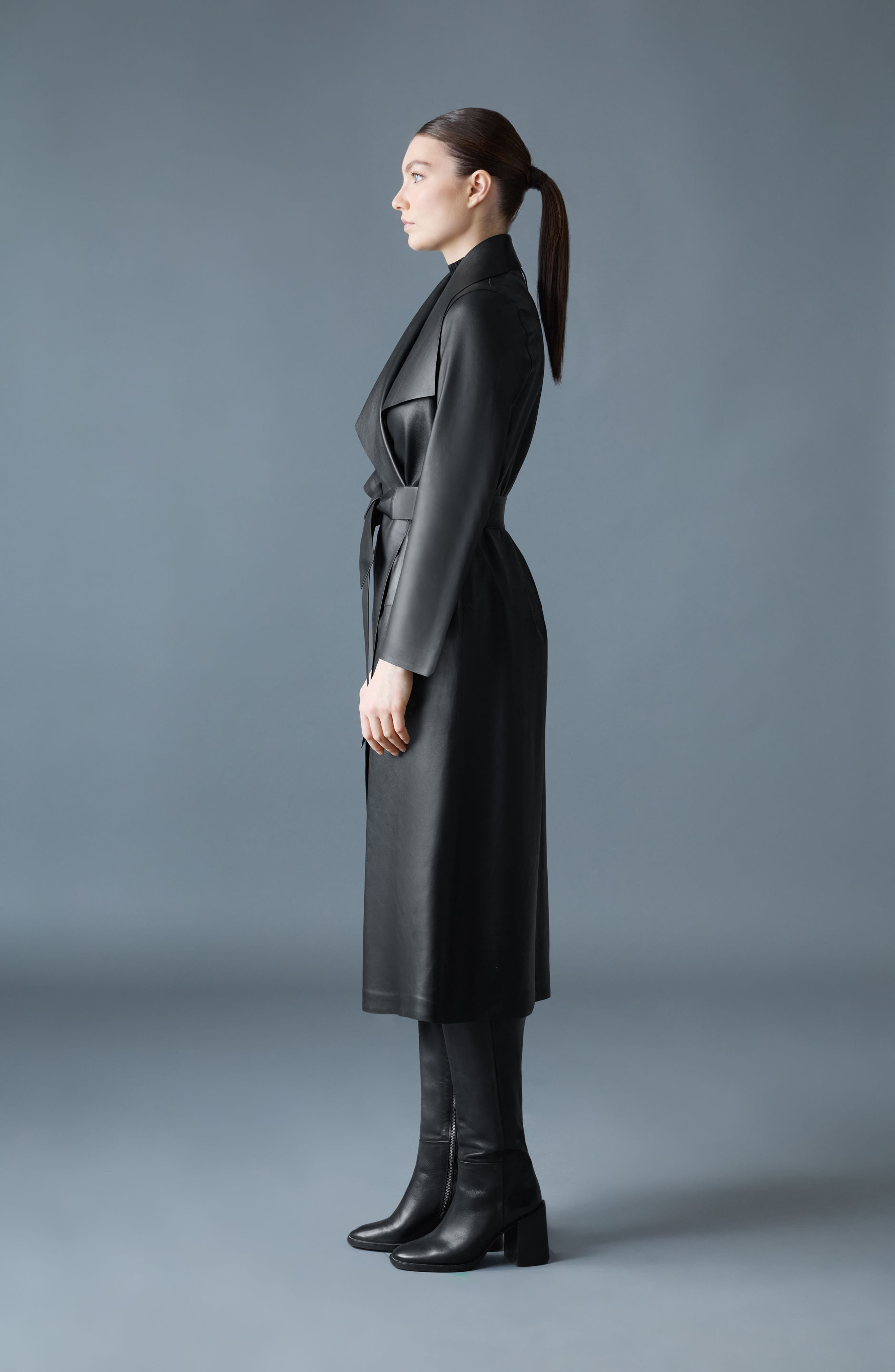 Mackage Mai Leather Trench Coat in Black at Nordstrom - 5