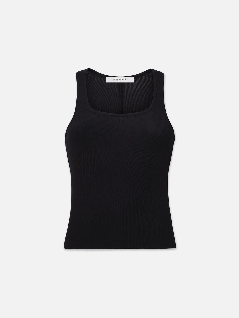 Rib Scoop Neck Tank in Black - 1