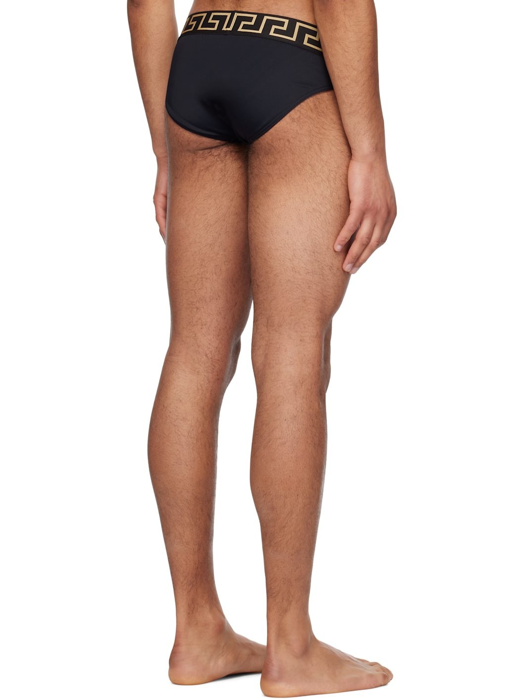 Black Greca Border Swim Briefs - 3