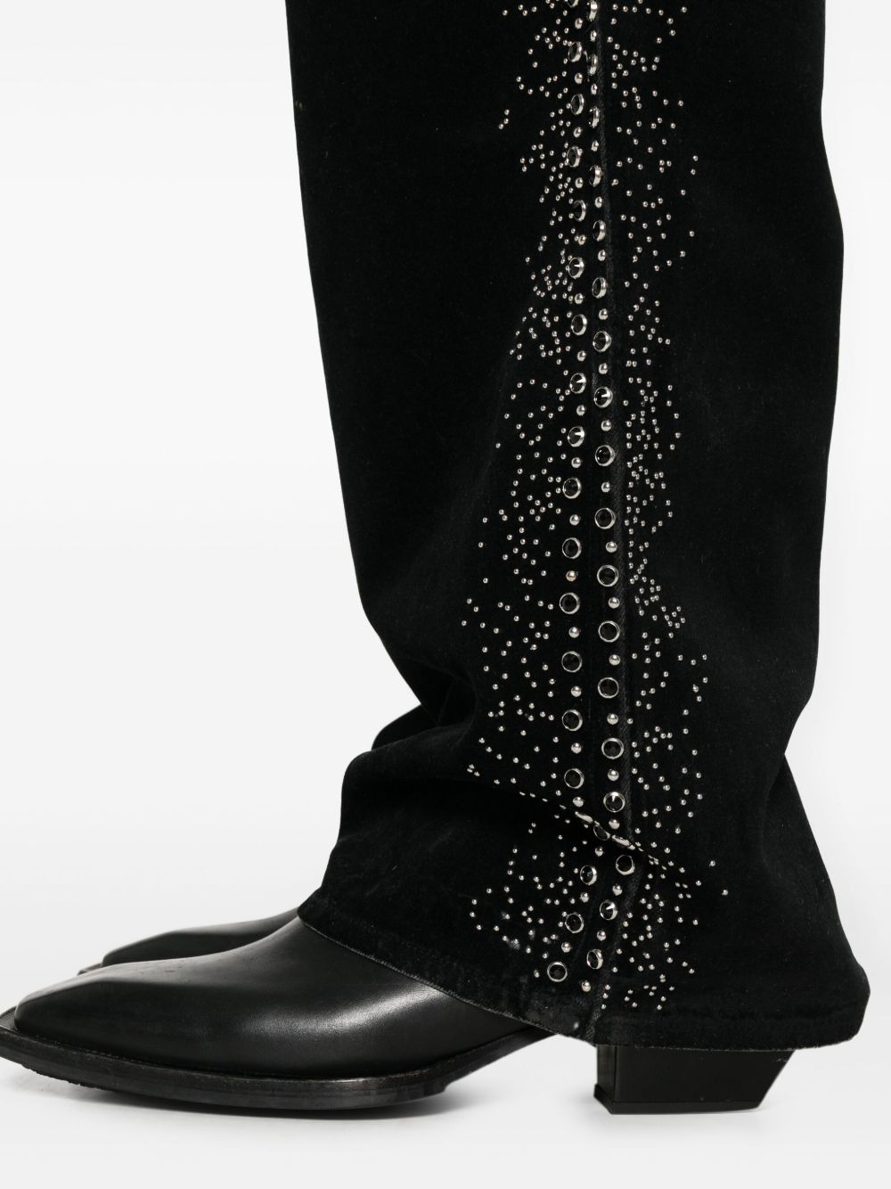 embellished velvet jeans - 5
