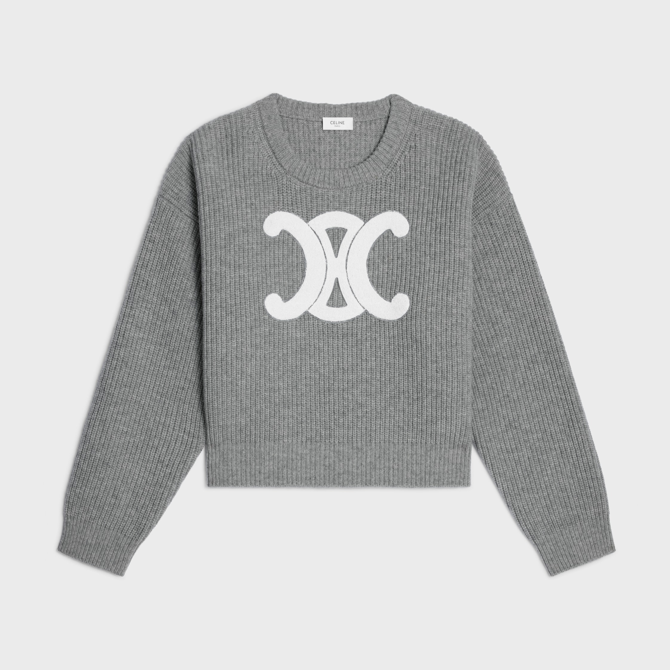 crew neck sweater IN ribbed wool - 1