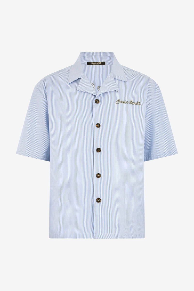 Striped Shirt with Embroidered Logo 1