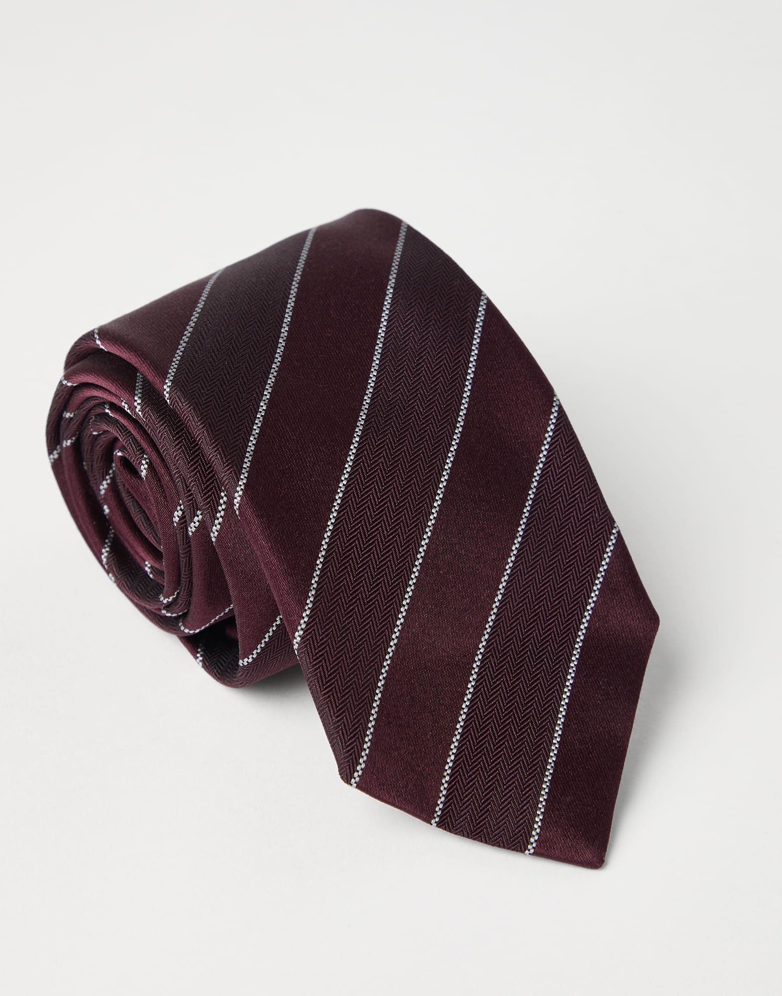 Striped silk chevron tie - 2