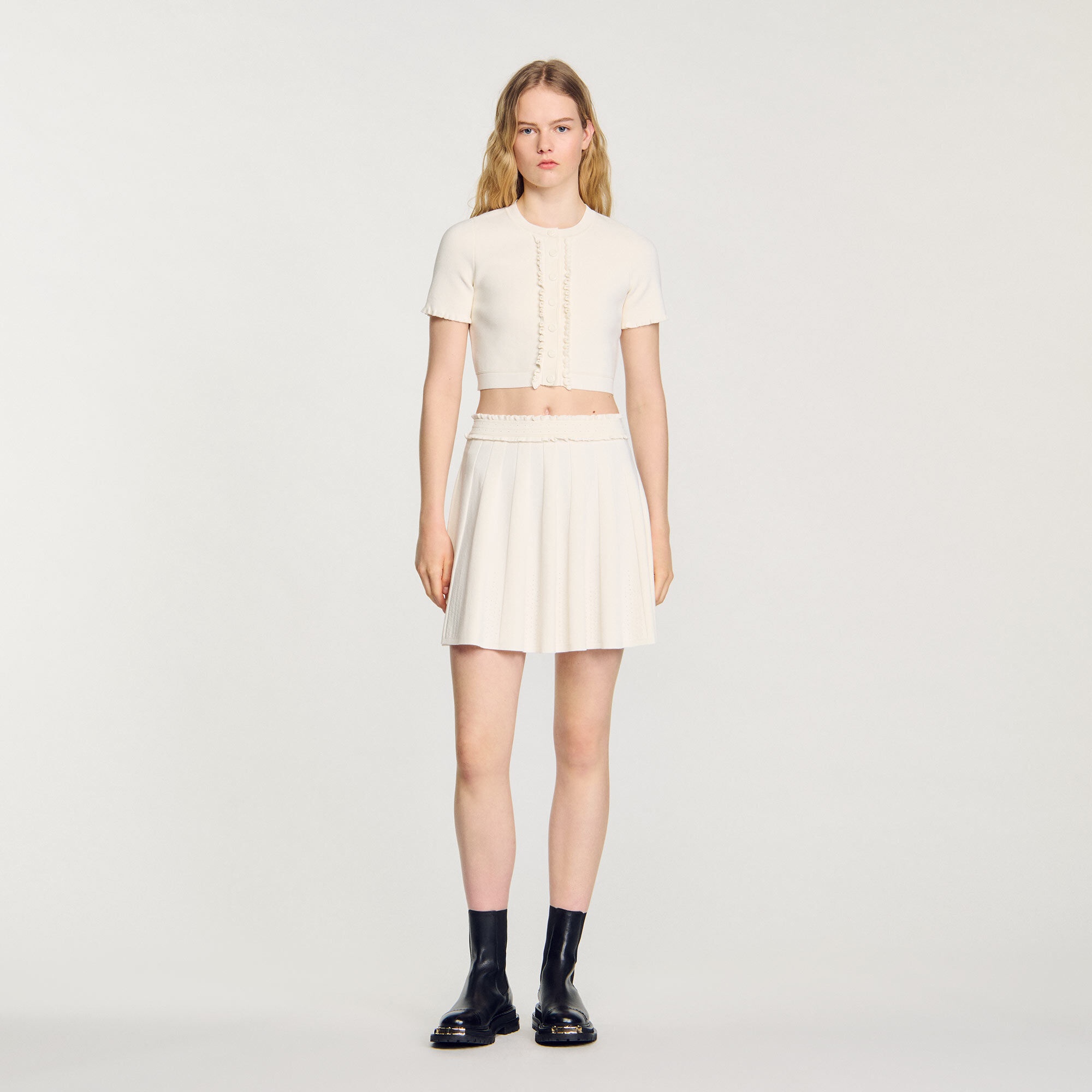 POINTELLE KNIT SKIRT - 3