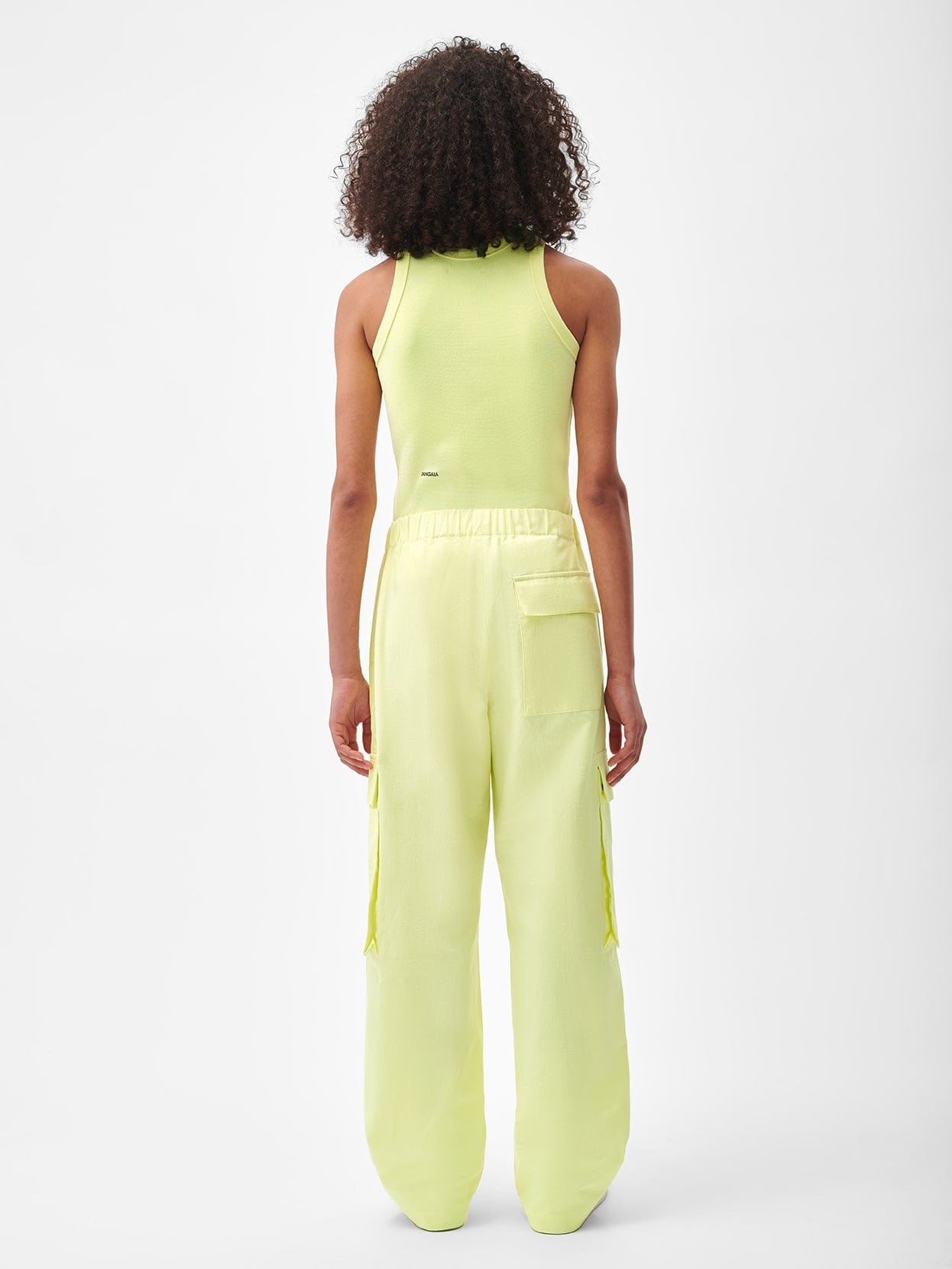 Womens Organic Cotton Linen Cargo Pants - Andes Green - 3