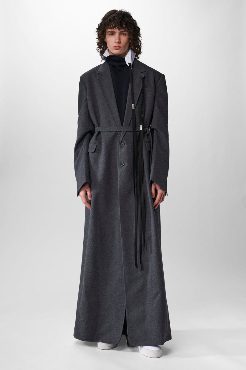 Silas Long High Comfort Coat Brushed Wool - 4