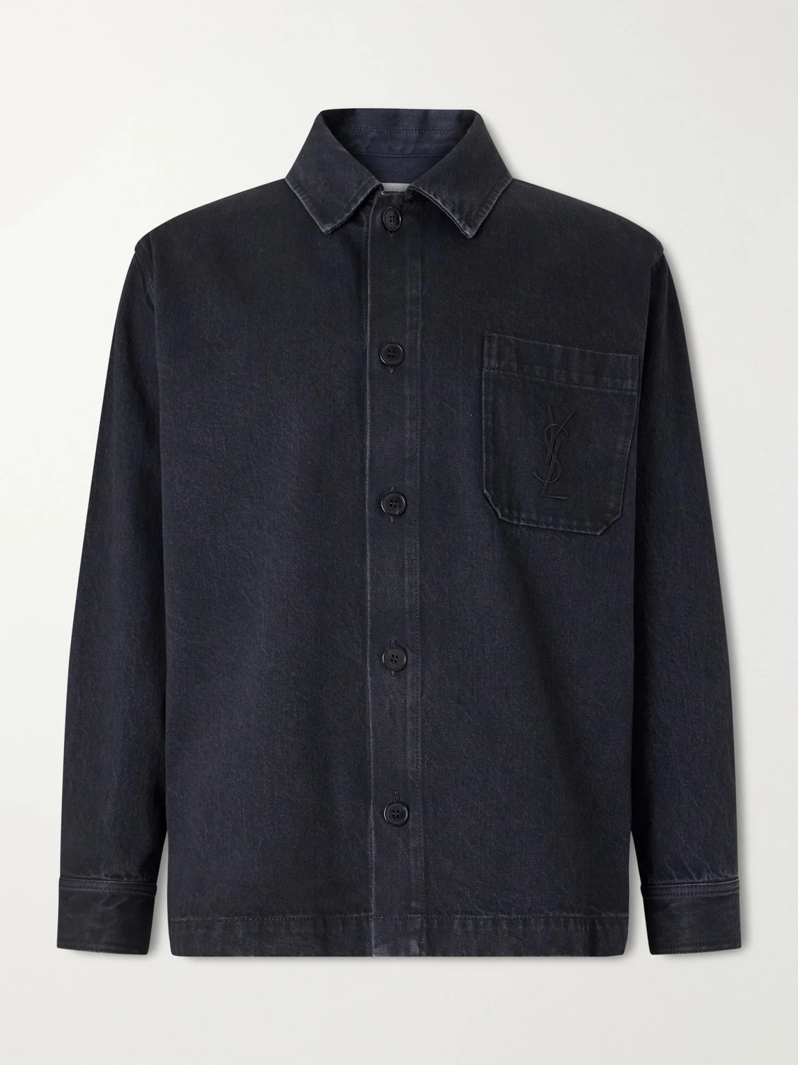 Logo-Embroidered Cotton Denim Overshirt - 1
