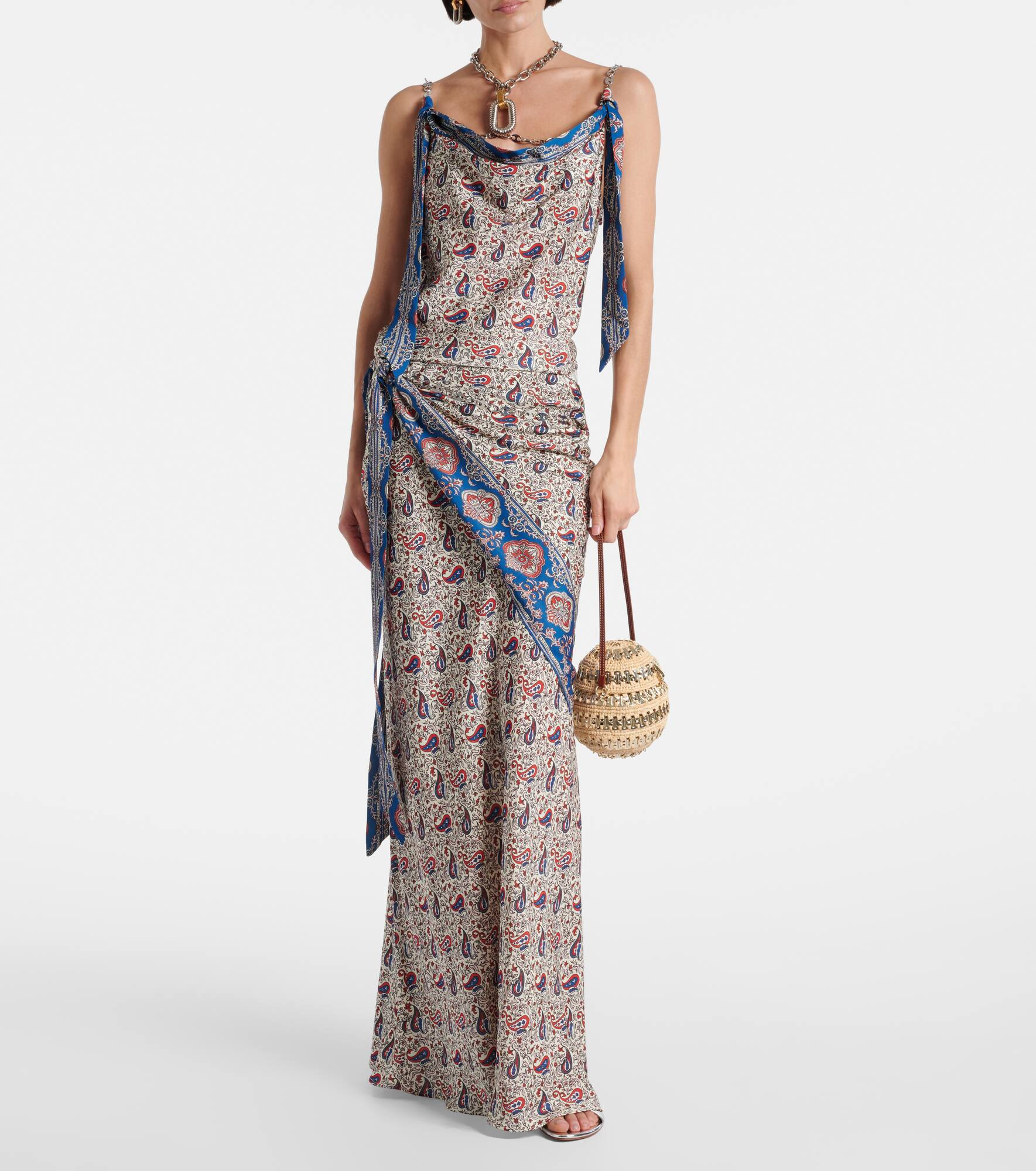 Chain-detail paisley satin camisole - 2
