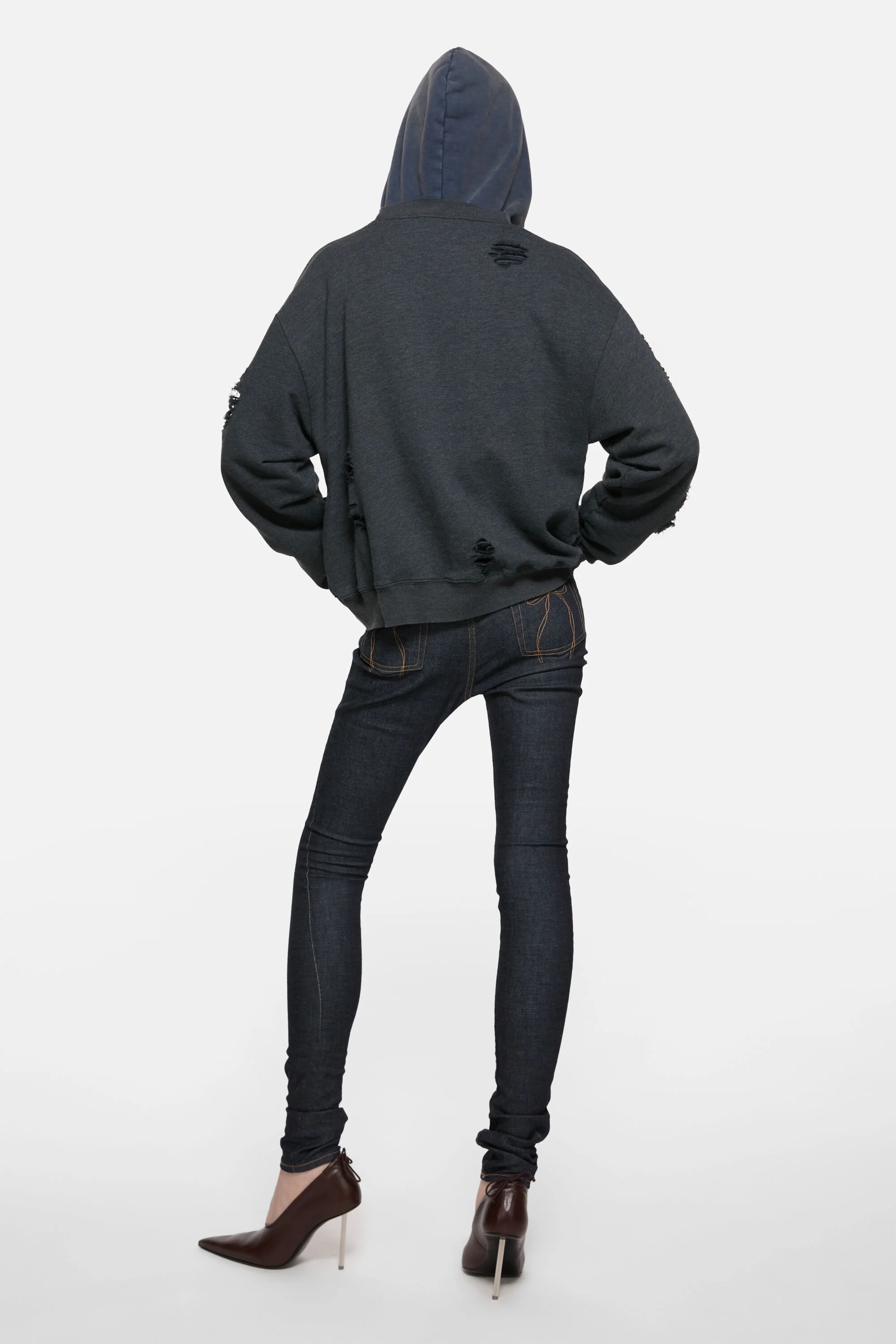 Sweater printed logo - Black melange - 3
