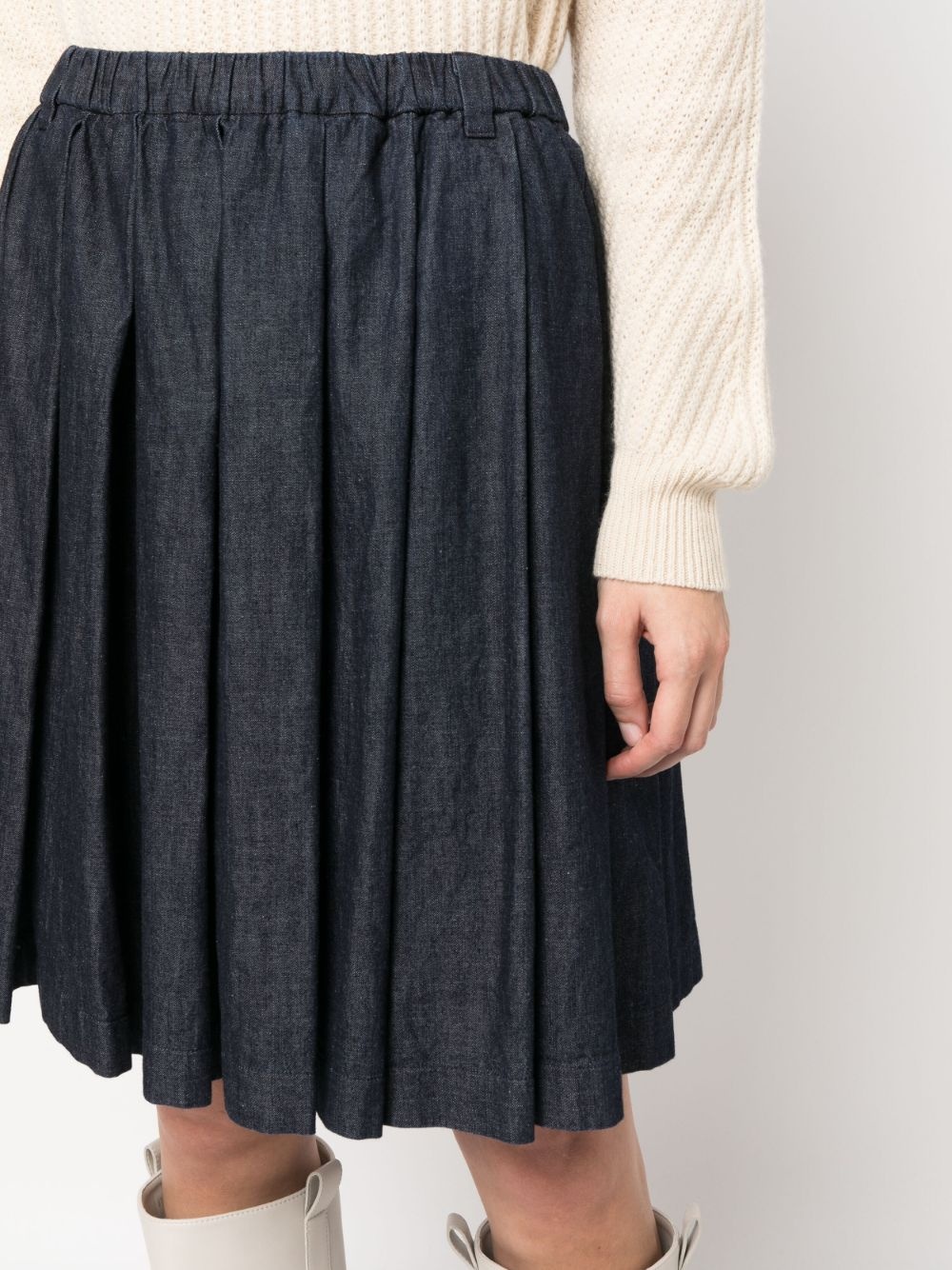 pleated chambray cotton skirt - 5
