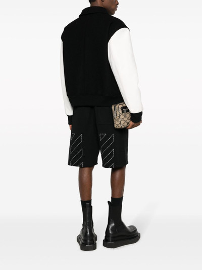 Off-White Diag-embroidered cotton shorts outlook