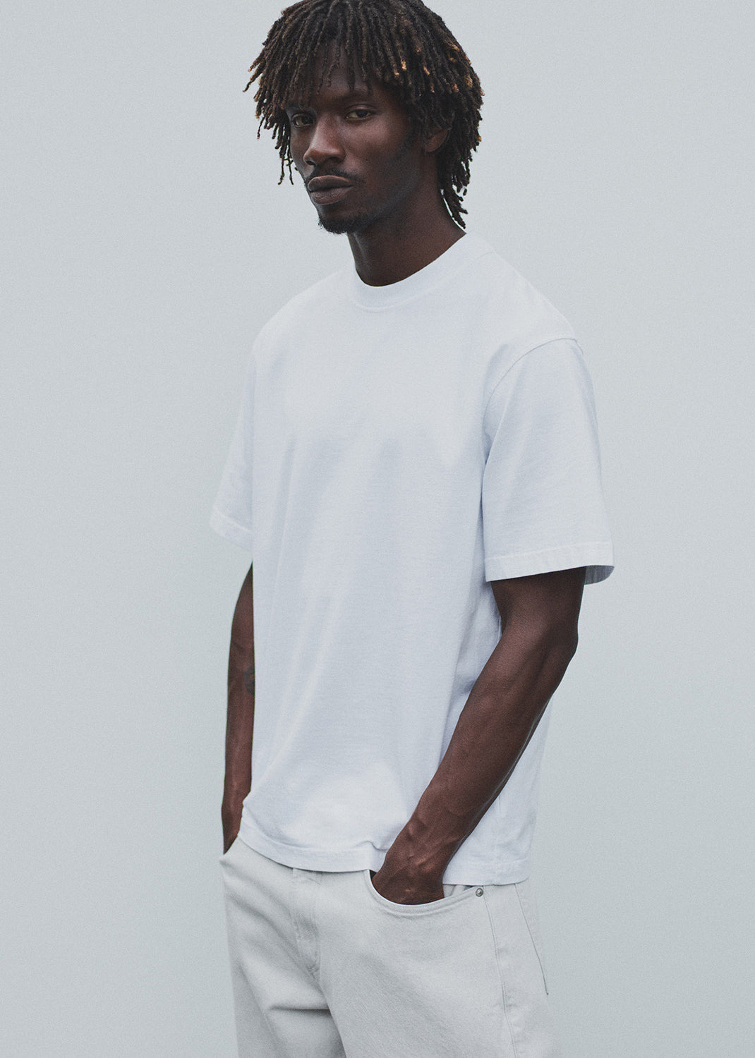 ASHA MOCK NECK TEE IN WHITE - 2