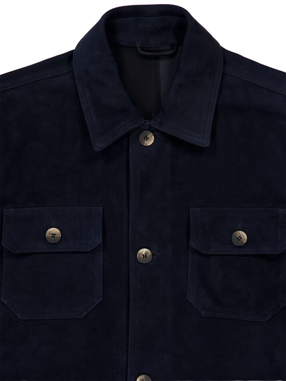 Ravi flap-pocket suede overshirt - 4