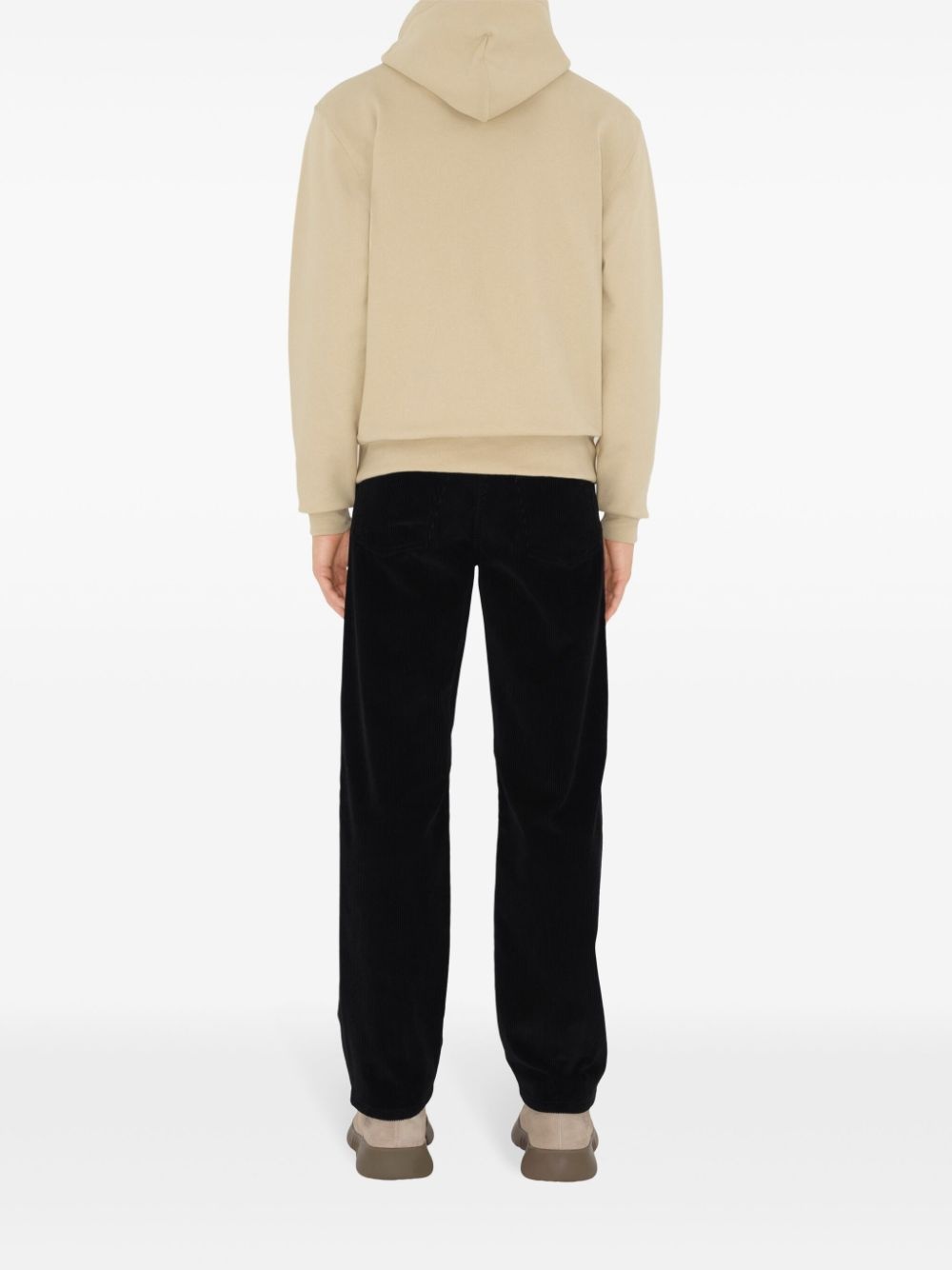 check-patch cotton hoodie - 4