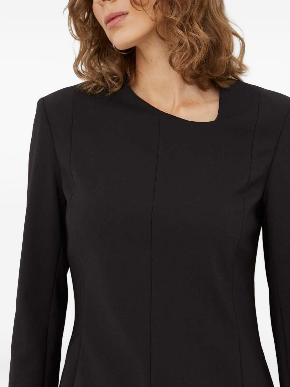 long-sleeve panelled mini day dress - 3