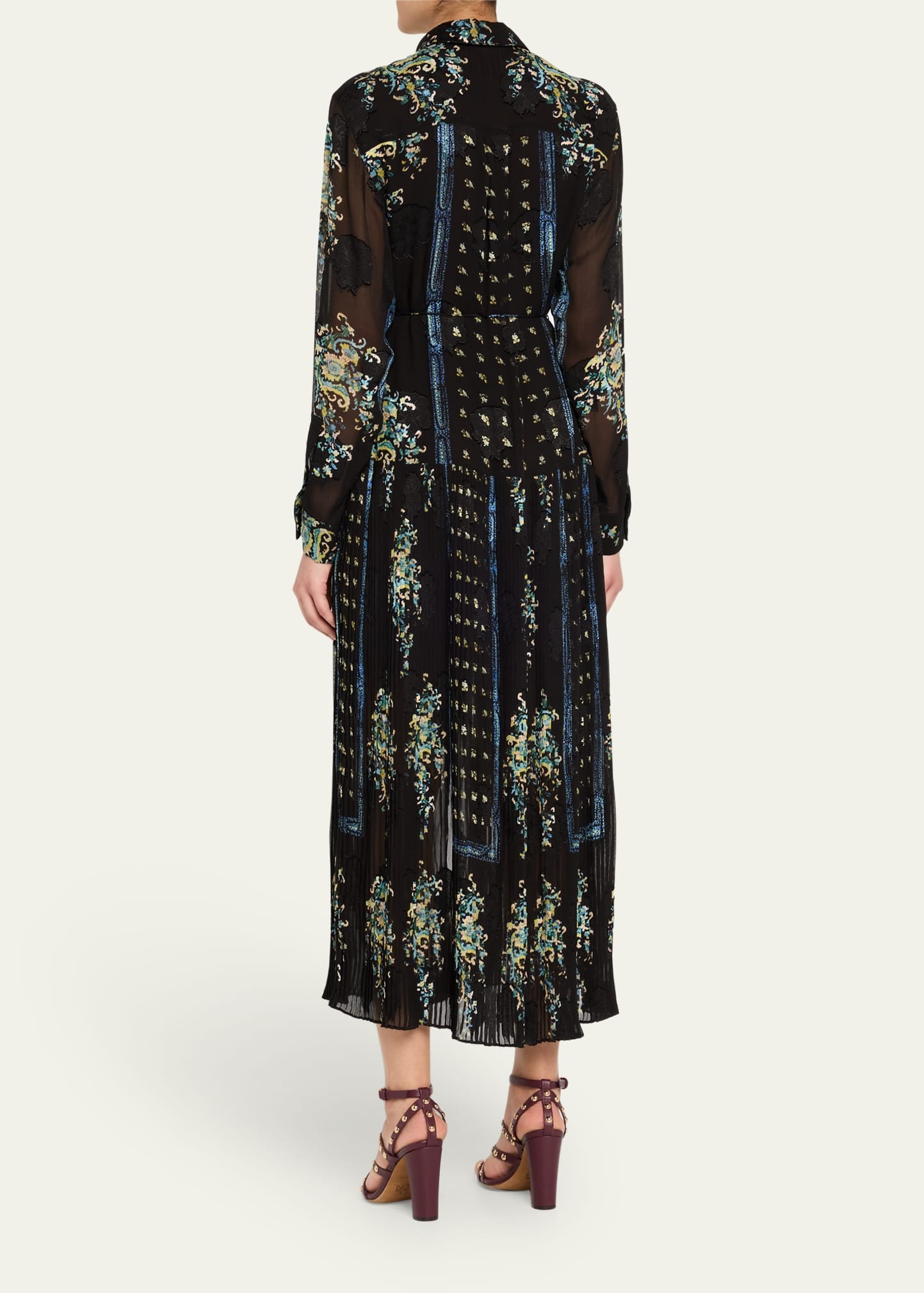 Emilie Drop-Waist Long-Sleeve Midi Shirt Dress - 3