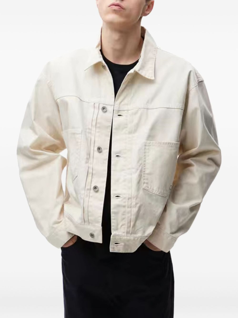 patch-pocket buttoned denim jacket - 2