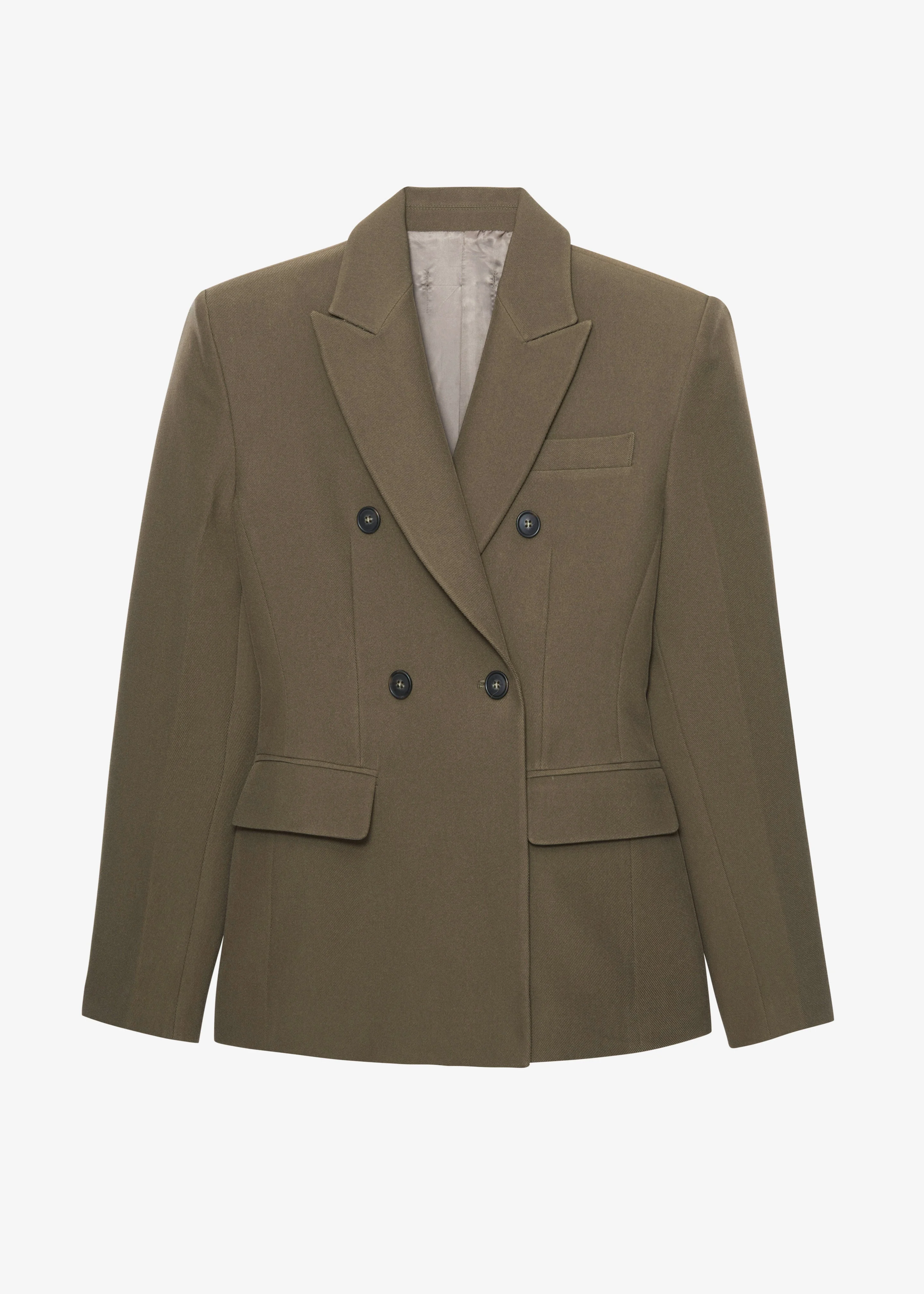 Dina Double Breasted Blazer - Khaki - 1