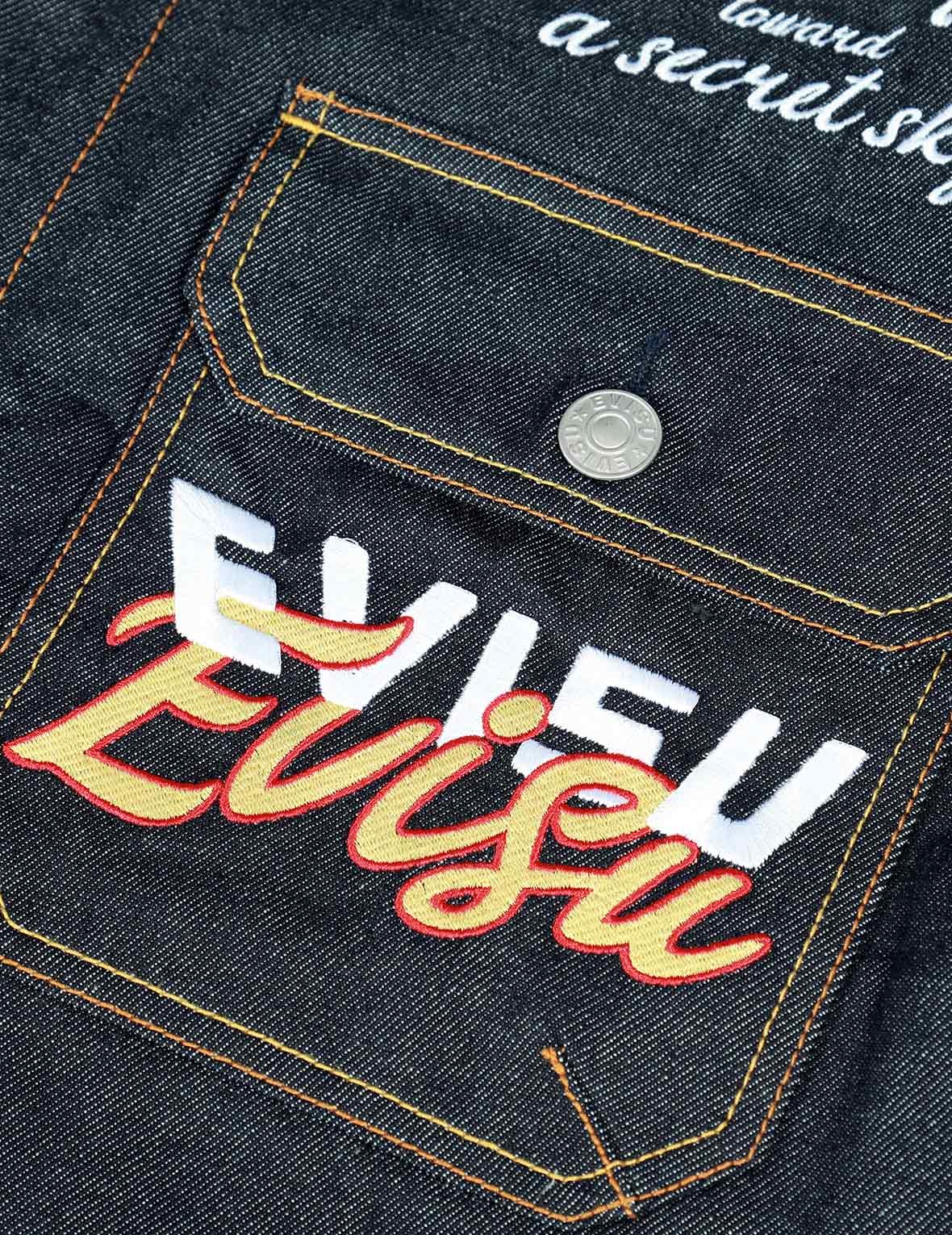 “KOI PLAYING IN WAVES" EMBROIDERY DENIM JACKET - 7