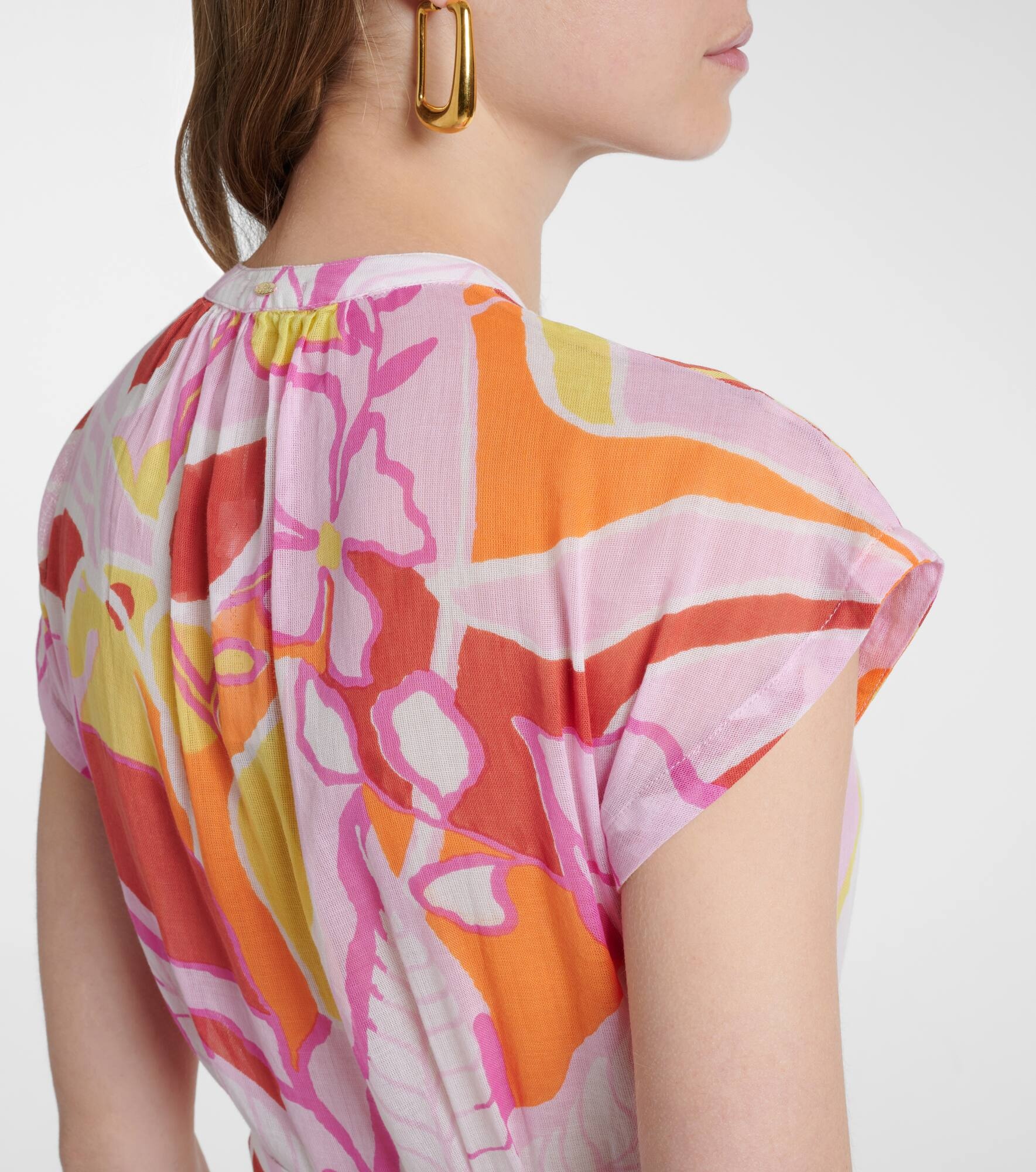 Kora printed cotton midi dress - 7