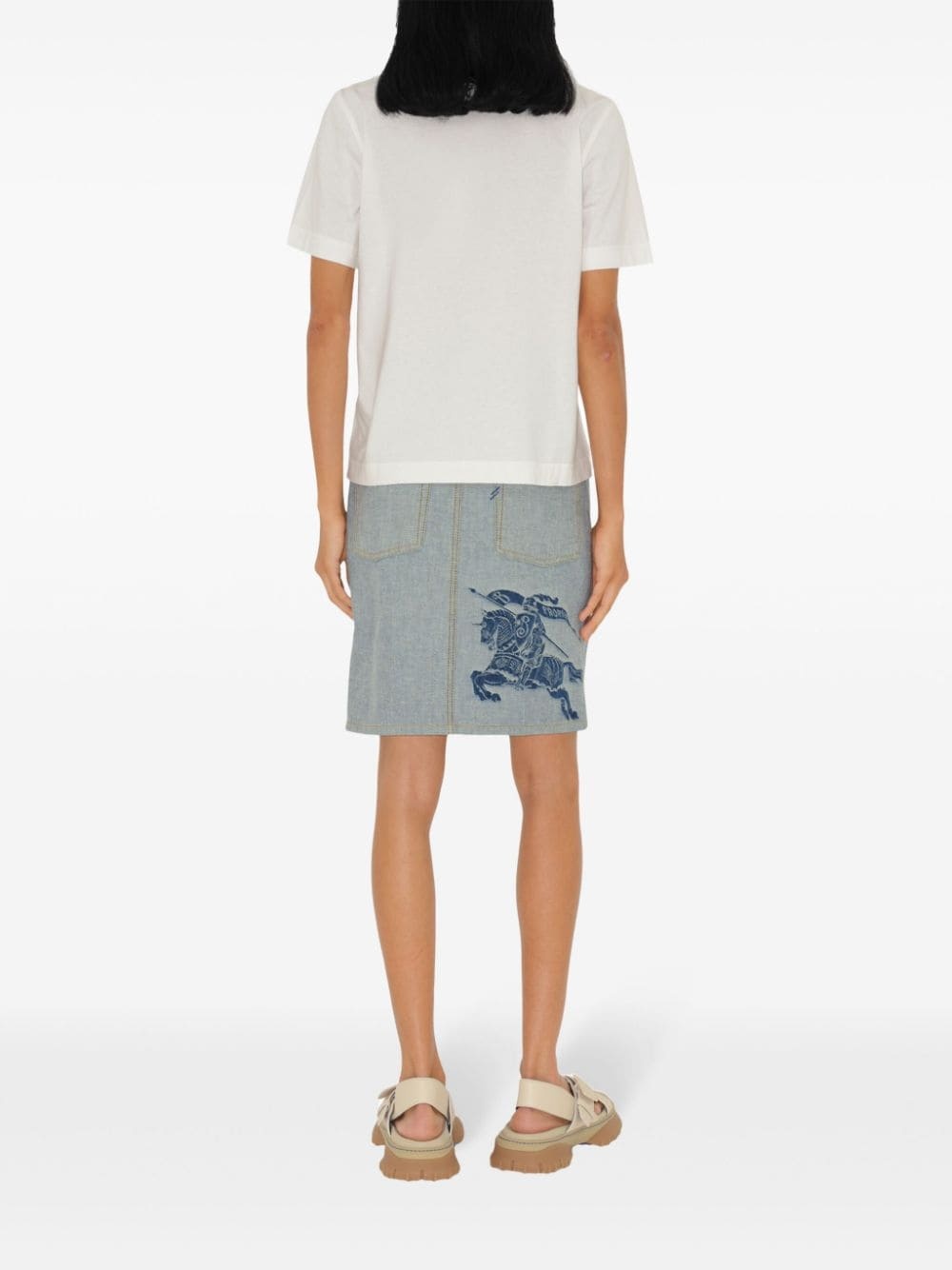 logo-embroidered cotton T-shirt - 4