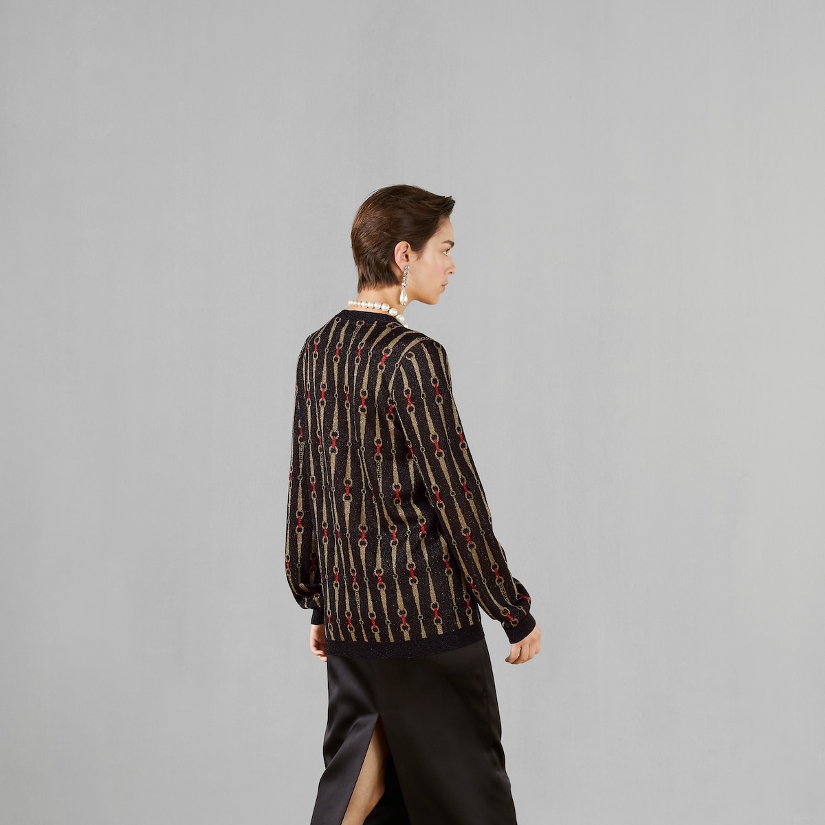 Lamé Horsebit jacquard cardigan - 6