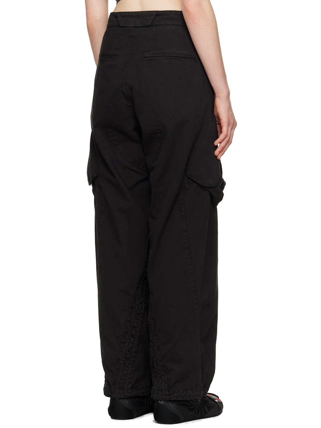 Black Dyed Cargo Pants - 3
