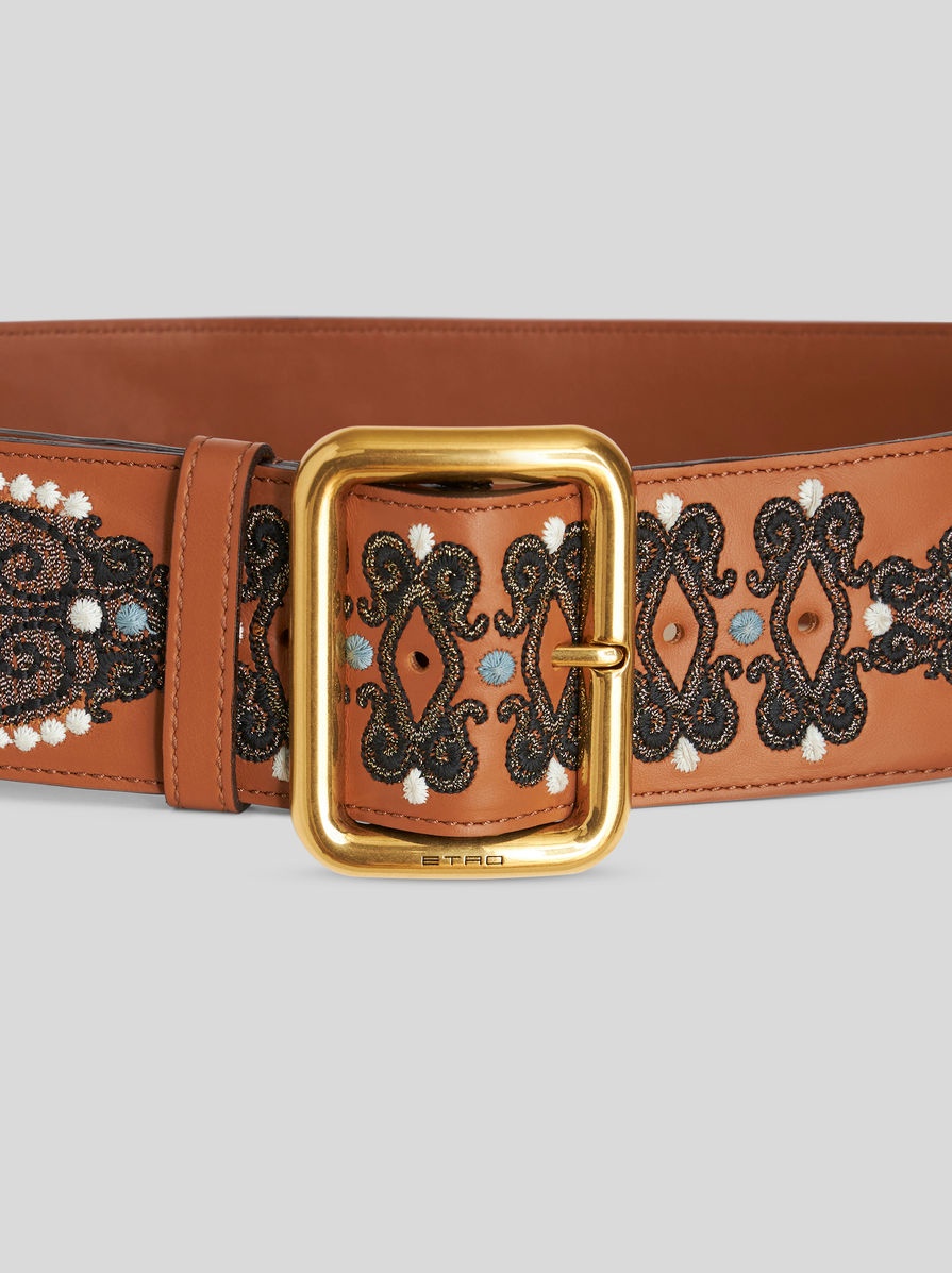 LEATHER BELT WITH EMBROIDERY - 2