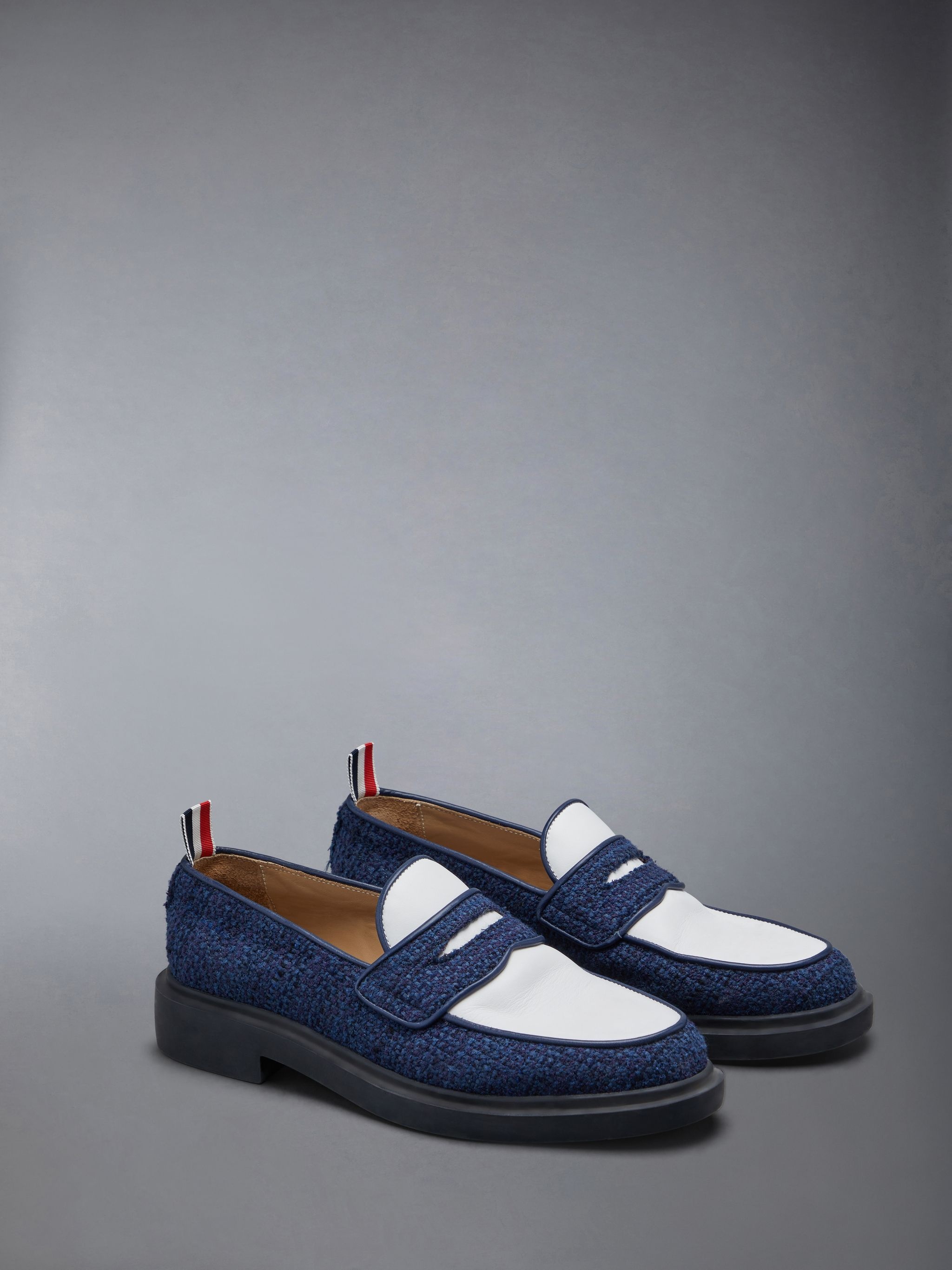 penny-slot tweed loafers - 2
