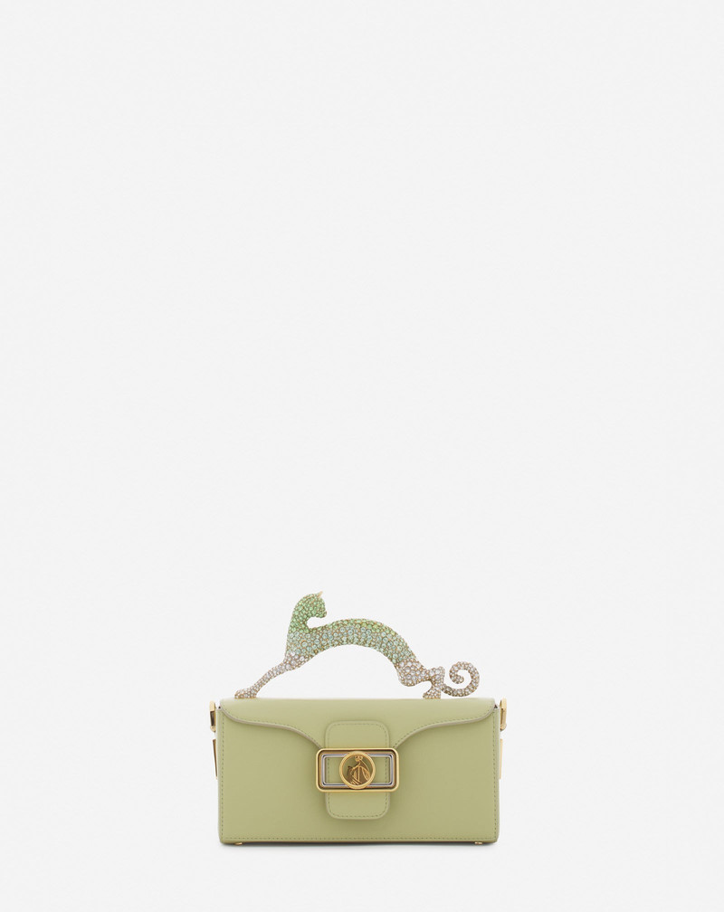 NANO PENCIL CAT BAG IN LEATHER AND RHINESTONES 1