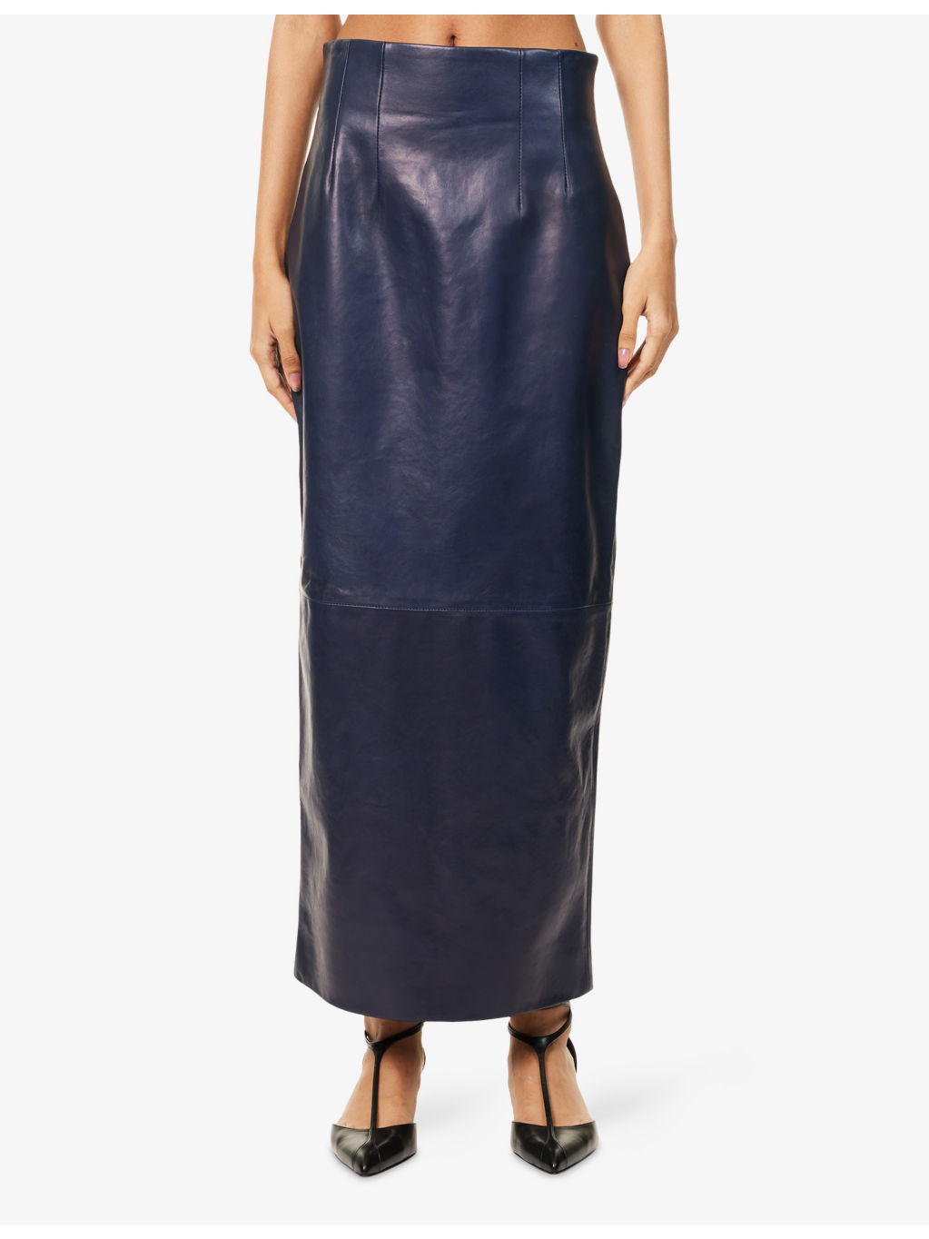 Loxley Mid-Rise Leather Midi Skirt - 3