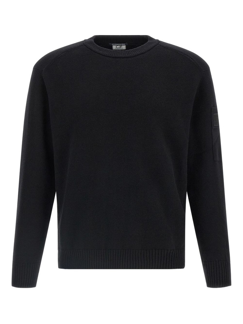logo-patch crewneck sweater 1
