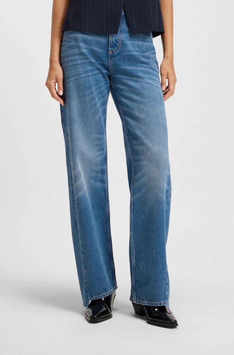 RELAXED-FIT JEANS IN INDIGO DENIM WITH STEPPED HEMS 2