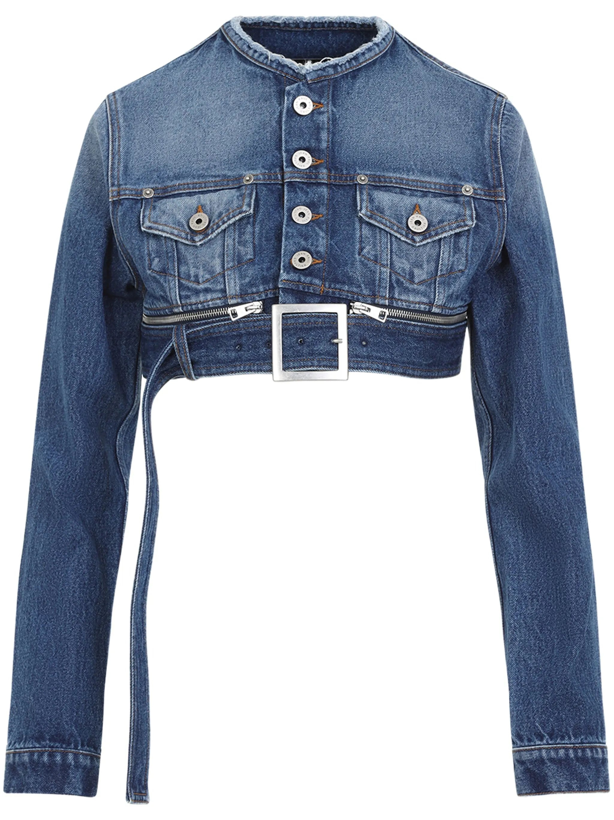 cropped denim jacket - 1