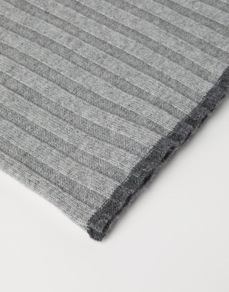 Brunello Cucinelli Cashmere rib knit scarf outlook