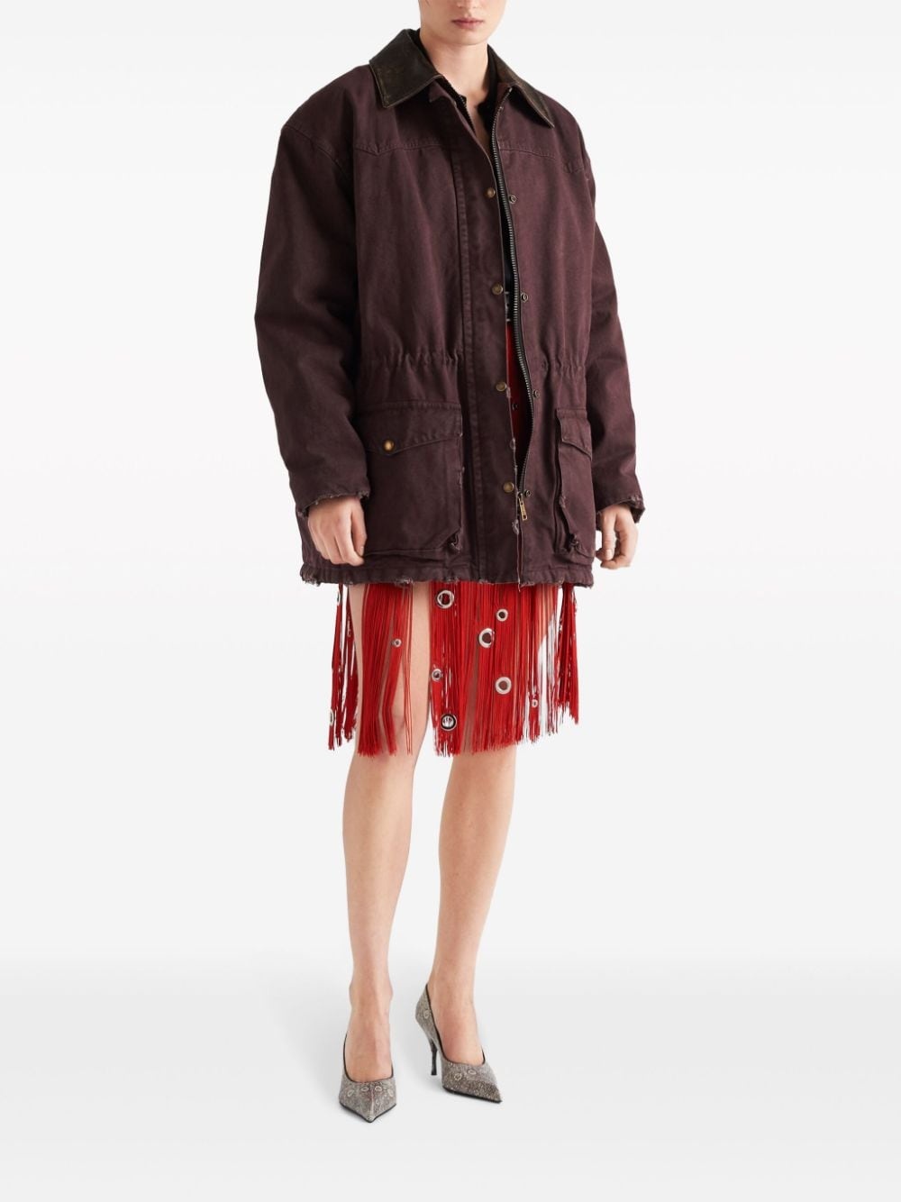 single-breasted canvas jacket - 2