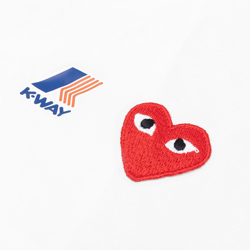 COMME DES GARCONS PLAY X K-WAY LE VRAI ZIP JACKET - WHITE - 3