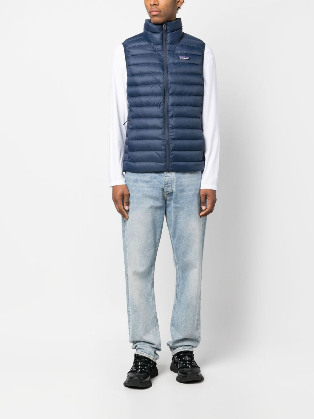 logo-patch feather-down gilet - 2